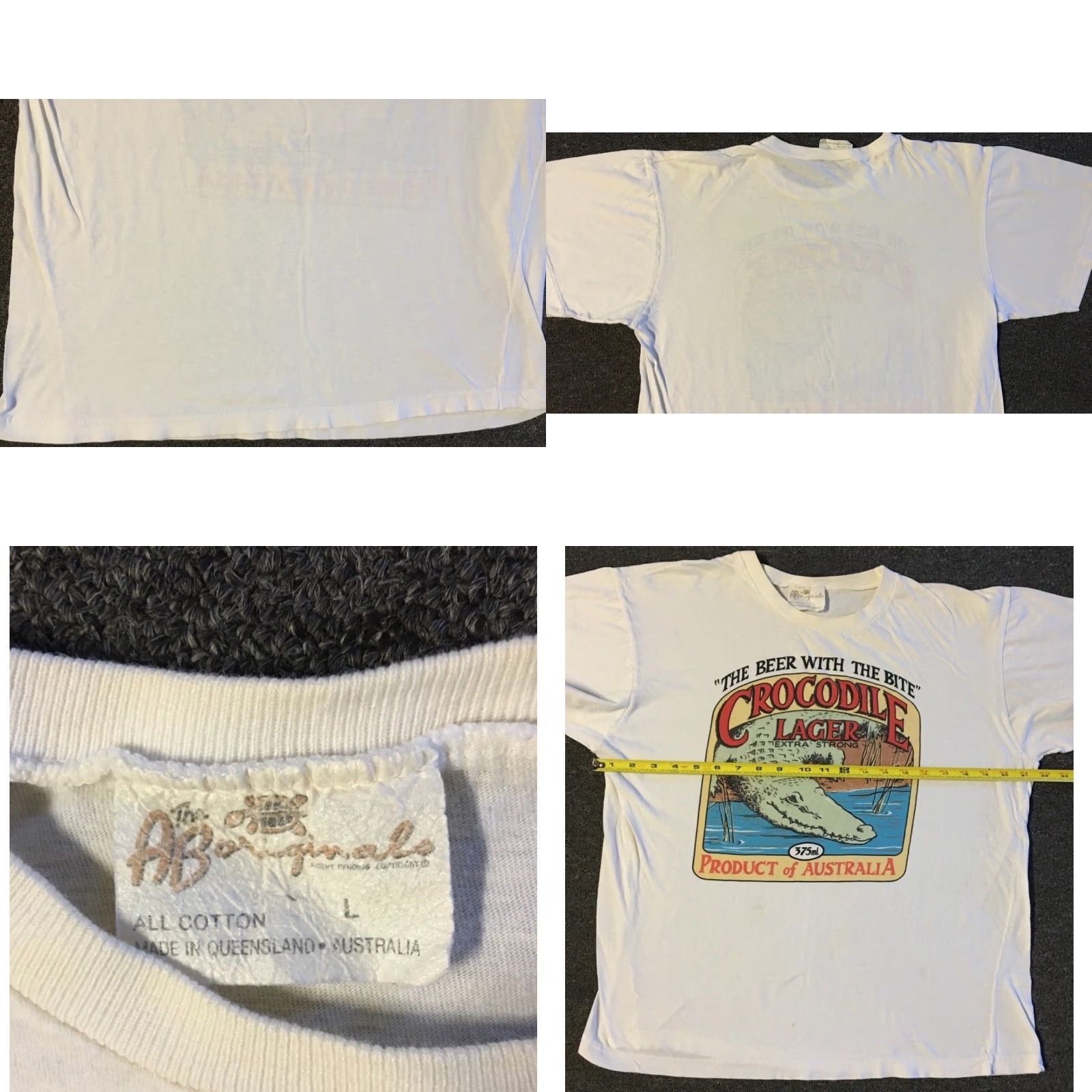 Vintage VINTAGE Crocodile Lager Shirt Men S White 80s 70s 90s Distressed Bar Grunge Australia USA Rock PIR? Size US S / EU 44-46 / 1 - 9 Thumbnail