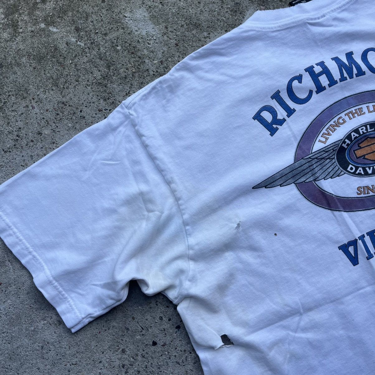 Harley Davidson × Vintage Vintage 1998 Harley Davidson dragon Virginia USA white Size US XXL / EU 58 / 5 - 9 Thumbnail