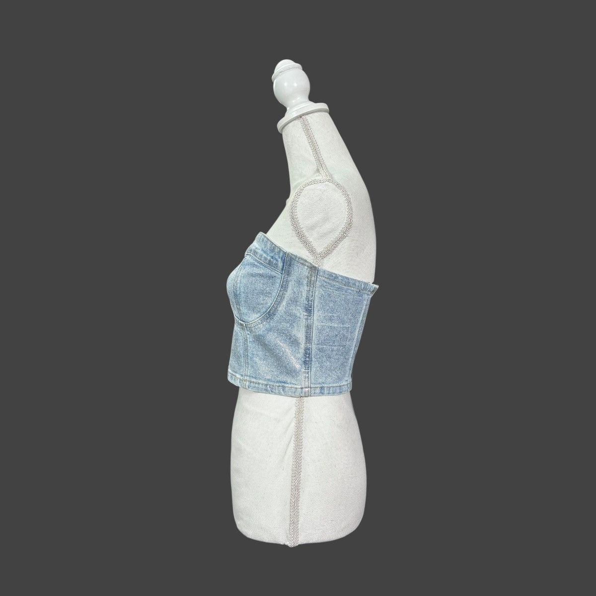 BLANKNYC Blank NYC Women’s Metallic Blue Denim Bustier Tube Top Sz S Size S / US 4 / IT 40 - 3 Thumbnail