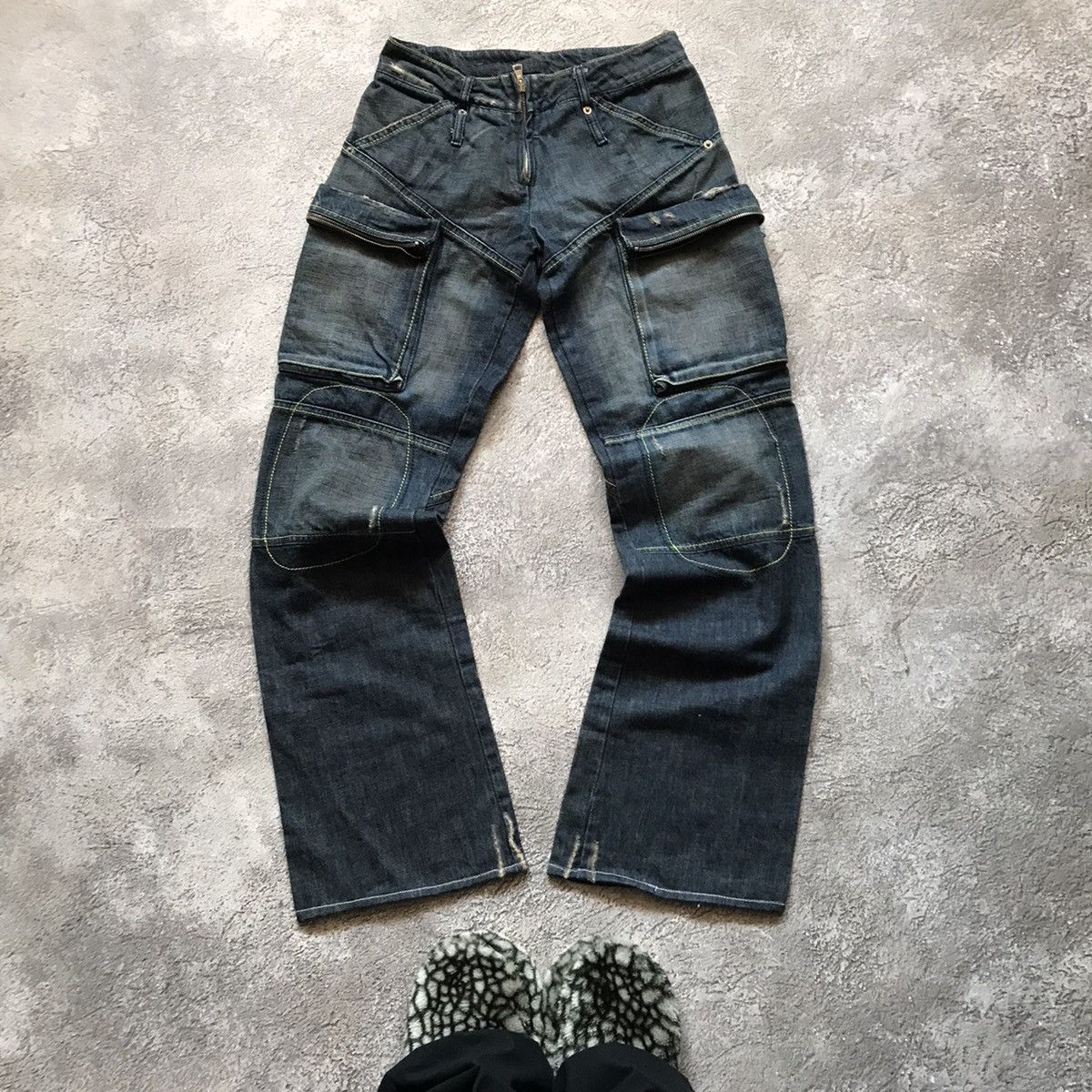 Vintage Vintage 90s Y2K Distressed Baggy Wide Leg Jeans Grunge 30 Size US 30 / EU 46 - 2 Thumbnail