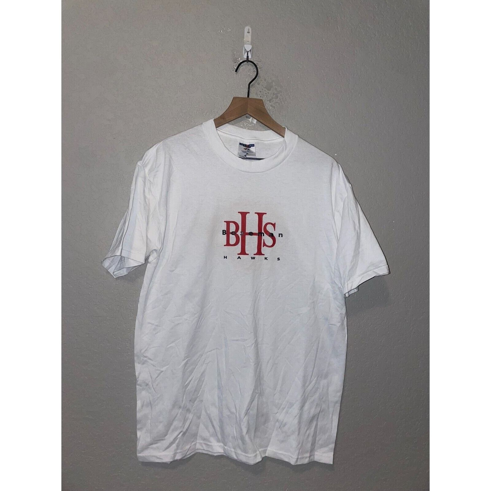 Jerzees Vintage Bozeman Shirt BHS Hawks School Tee 90s Test Print L Size US L / EU 52-54 / 3 - 1 Thumbnail