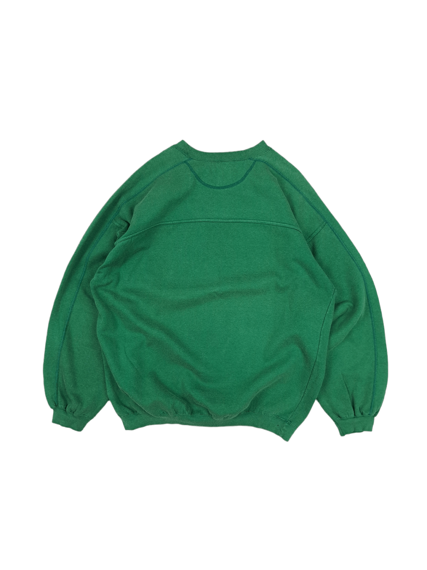 Fruit Of The Loom × Russell Athletic × Vintage 💎 Vintage Blank Basic Boxy Green Sweatshirt Crewneck Size US L / EU 52-54 / 3 - 2 Thumbnail