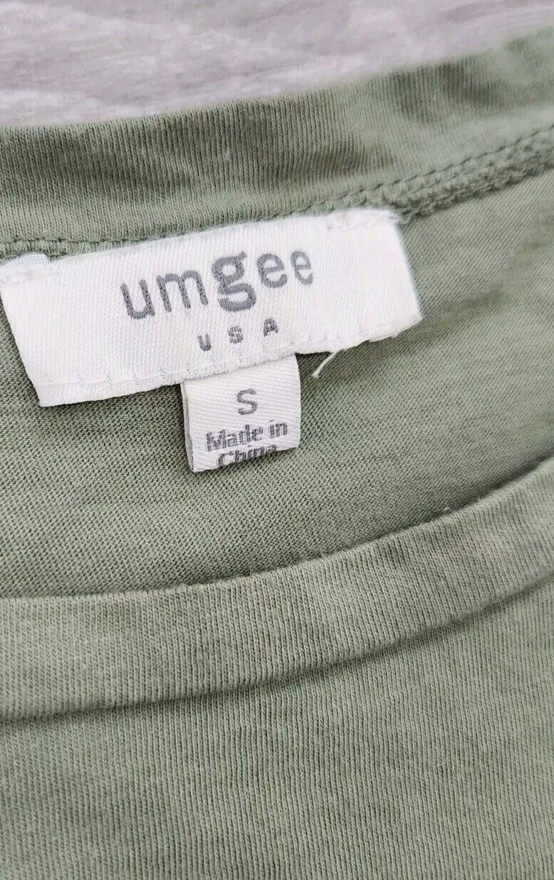 Designer Umgee Top Small Ombre Green White Short Sleeve Scrunched Size S / US 4 / IT 40 - 2 Thumbnail