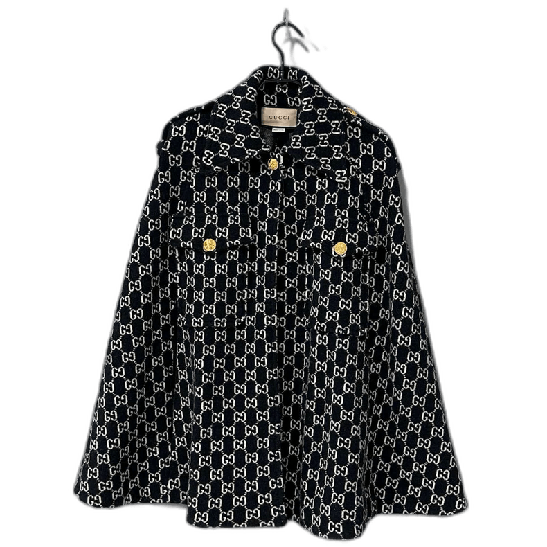 Gucci Gucci Wool Cape with Logo Print Size XXS / US 00 / IT 34 - 1 Thumbnail