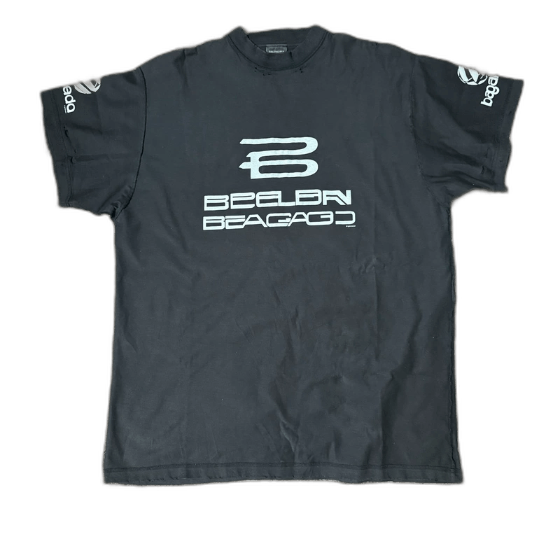 Balenciaga Balenciaga Black Logo Distressed T-shirt Size US M / EU 48-50 / 2 - 1 Thumbnail