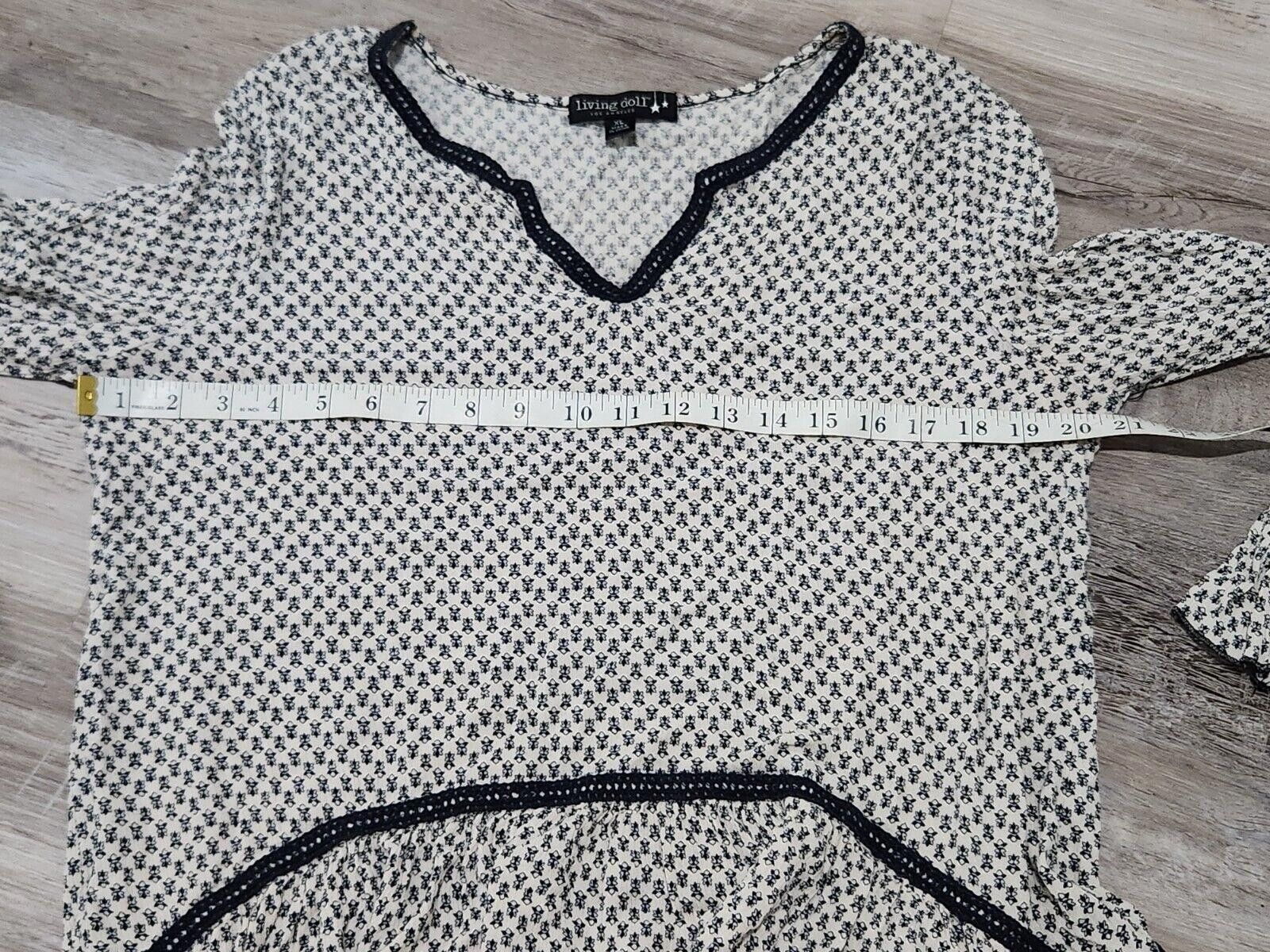 Designer Living Doll Top Extra Large Shirt Blouse Boho Long Bell Size XL / US 12-14 / IT 48-50 - 2 Thumbnail
