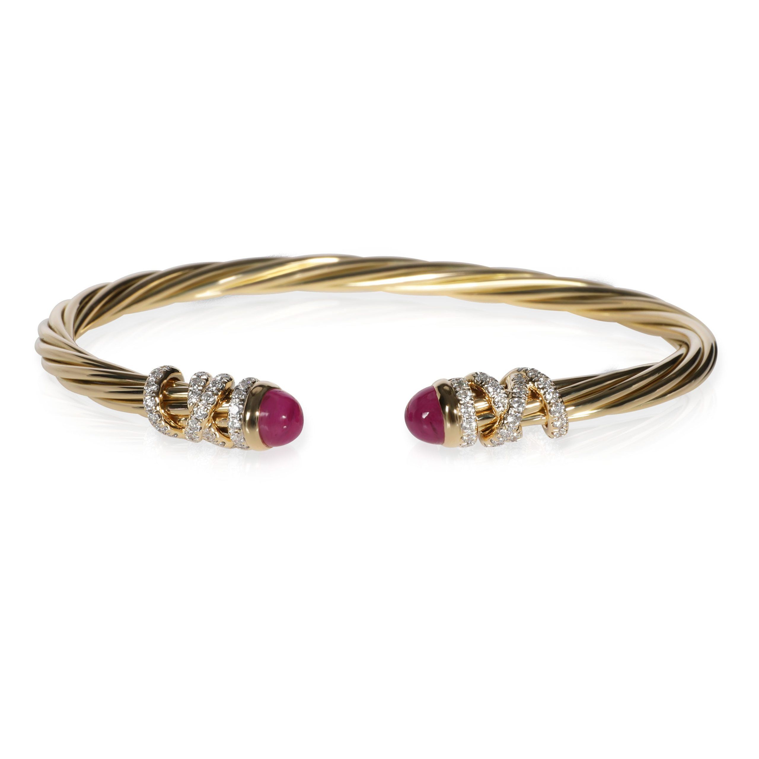 image of David Yurman Helena Ruby Diamond Bracelet In 18K Yellow Gold 0.42 Ctw, Women's