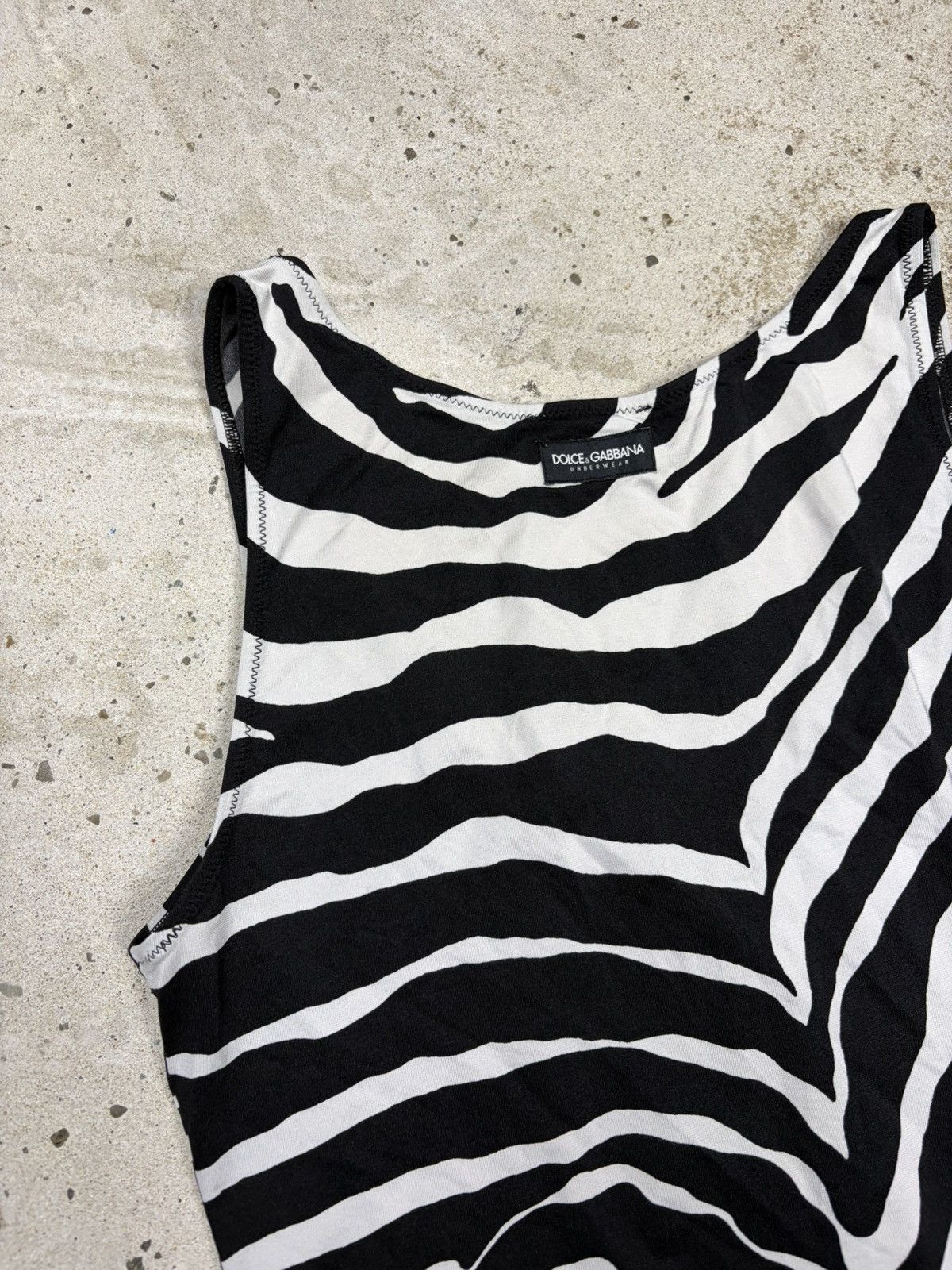 Dolce & Gabbana Vintage 2000s Dolce & Gabbana Underwear Zebra Print Tank Size S / US 4 / IT 40 - 13 Thumbnail