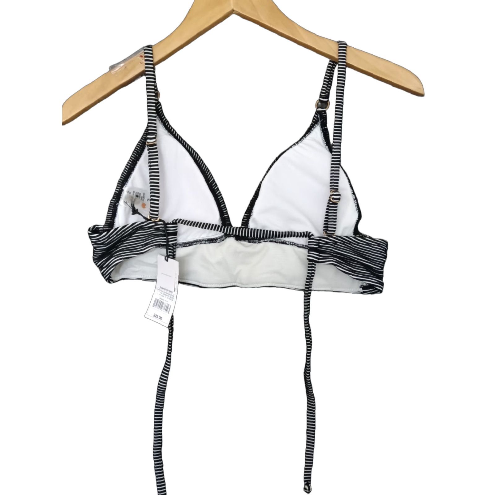 Vintage Shade & Shore Women's Striped Black/White Bikini Swimsuit Top M 8-10 Size M / US 6-8 / IT 42-44 - 1 Thumbnail