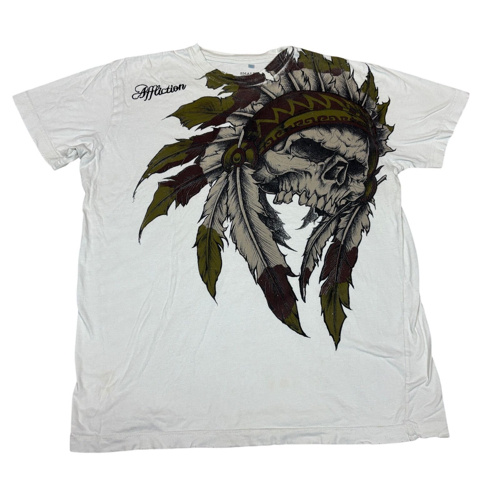 Affliction Affliction Native American Head T Shirt Men's Small Y2K Size US S / EU 44-46 / 1 - 1 Thumbnail