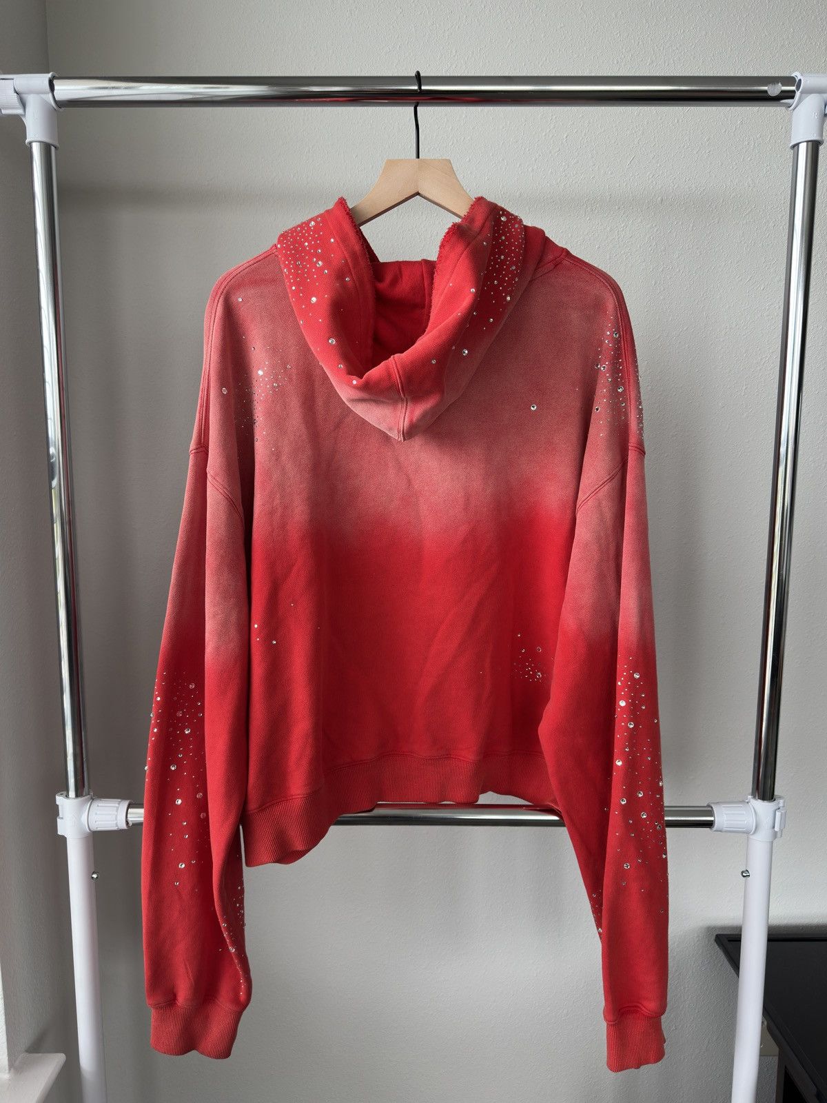 Vale Vale 14 Rhinestone Hoodie Red Size US XL / EU 56 / 4 - 2 Thumbnail