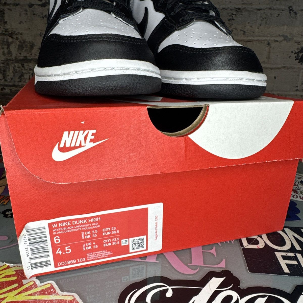 Nike Nike Dunk High Panda Black White W 6 / M 4.5 DS Size US 6 / IT 36 - 9 Thumbnail