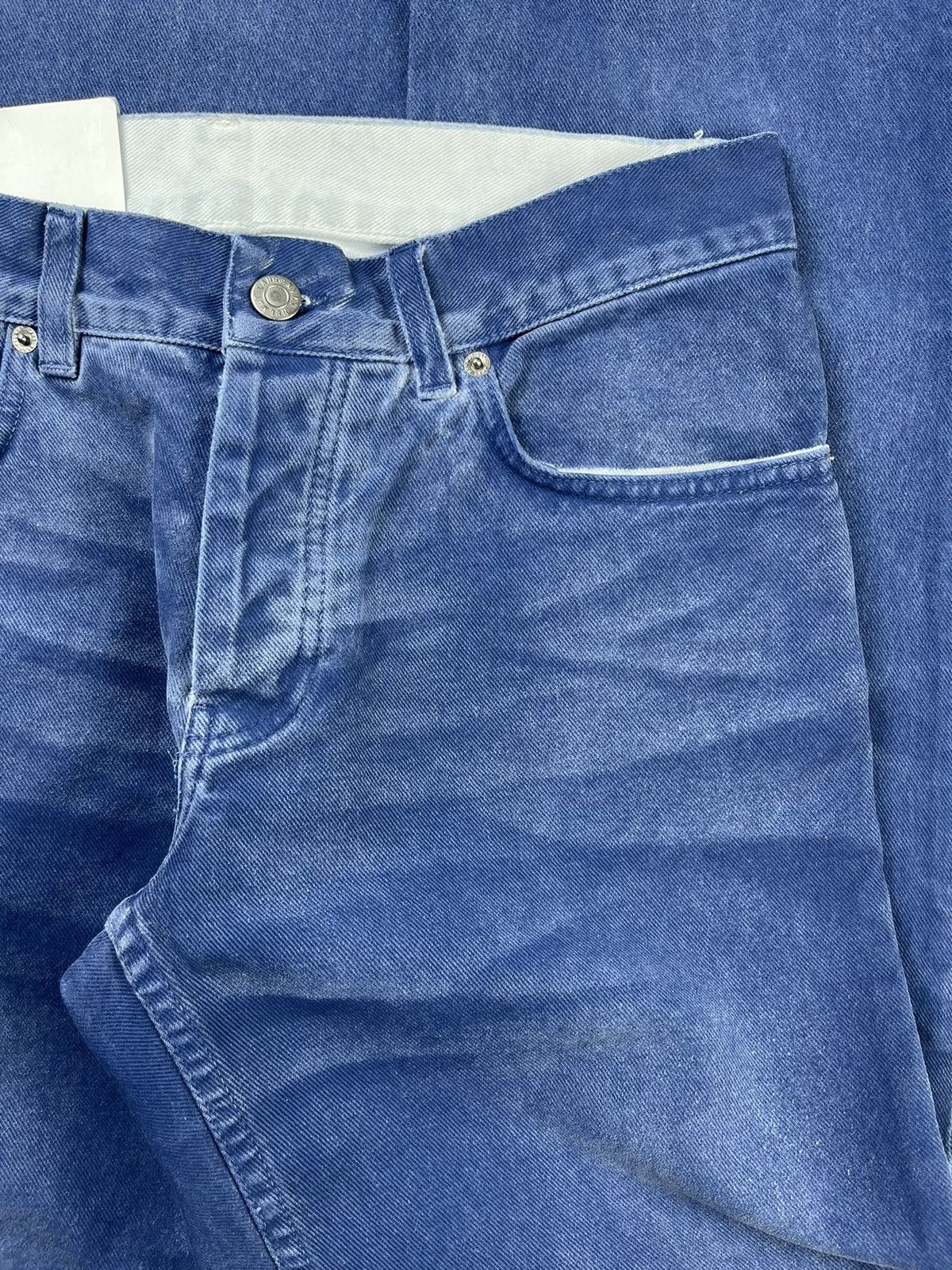 Helmut Lang SS02 Helmut Lang Overprinted Blue Denim Jeans Size US 30 / EU 46 - 3 Thumbnail