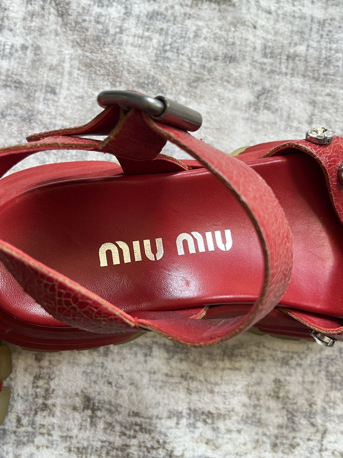Miu Miu Miu Miu Red Platform Sandals (unisex) Size US 11 / IT 41 - 4 Thumbnail
