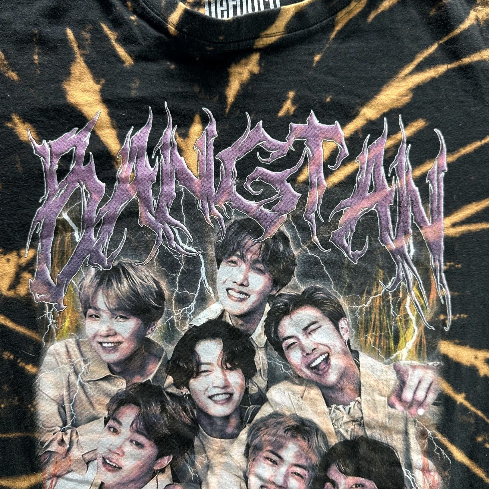 Vintage VINTAGE Bangtan Shirt Mens Large Black Bleach Tie Dye BTS Graphic Band DeFourd Size US L / EU 52-54 / 3 - 6 Thumbnail