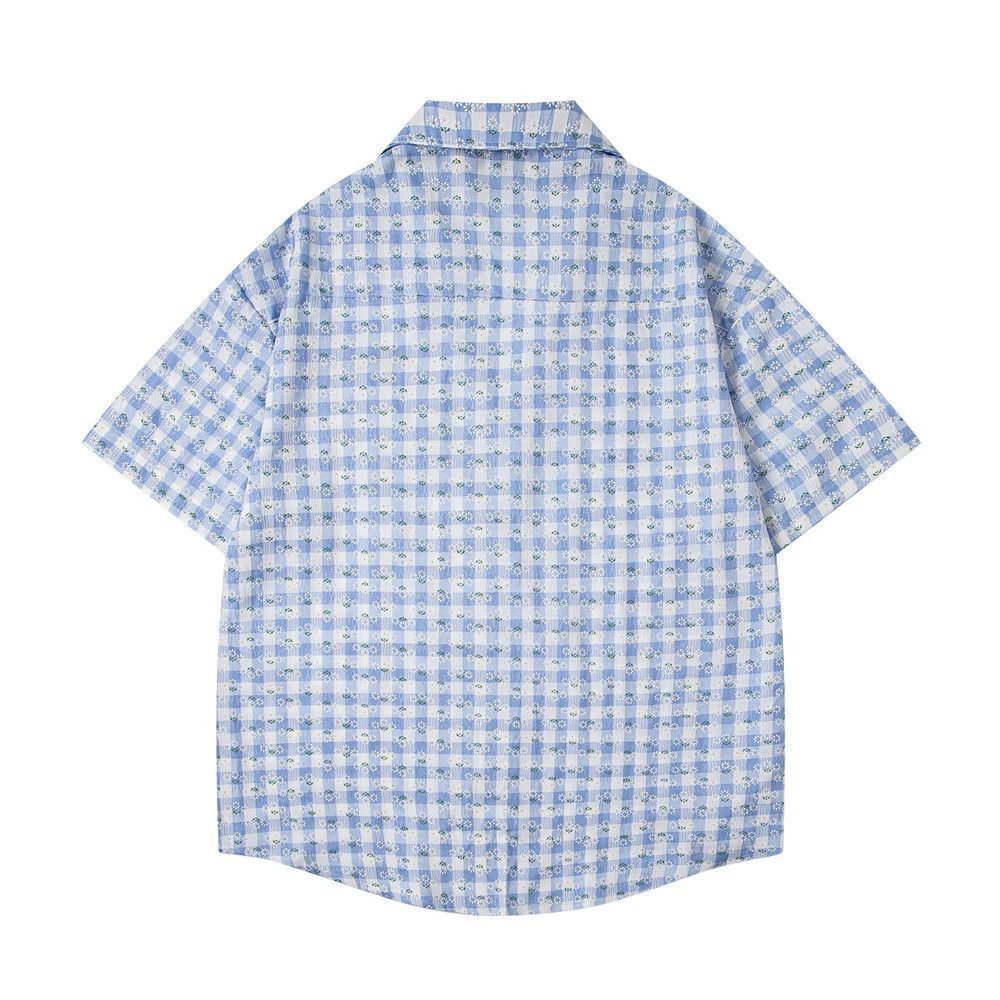 Japanese Brand Japanese retro street pocket floral loose plaid shirt Size US L / EU 52-54 / 3 - 2 Thumbnail