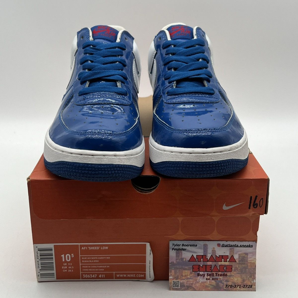 Nike Air Force 1 sheed low blue jay Size US 10.5 / EU 43-44 - 2 Thumbnail