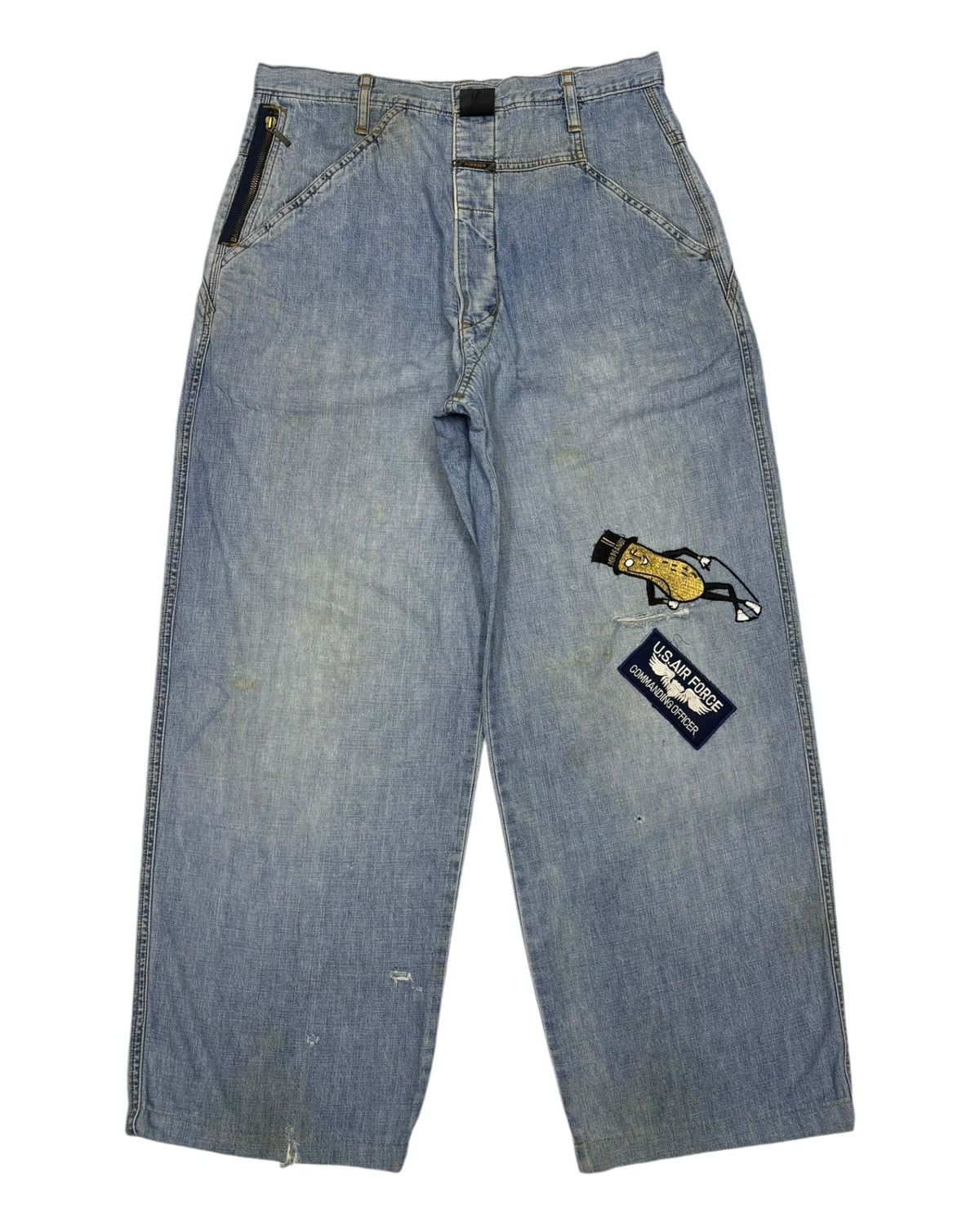 Marithe + Francois Girbaud RARE🔥MFG THE STONE WASHED BAGGY WIDE DENIM BAGGY JEANS Size US 32 / EU 48 - 3 Thumbnail