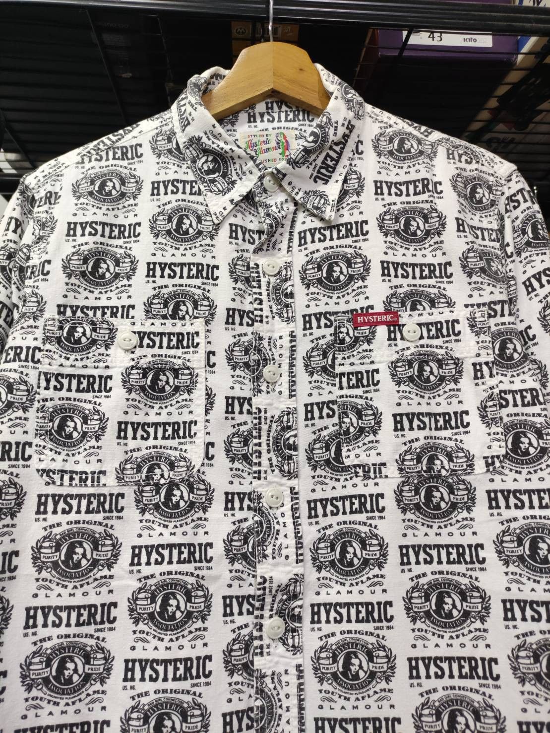 Vtg 00's Hysteric Glamour Youth Aflame Logo Over Print
