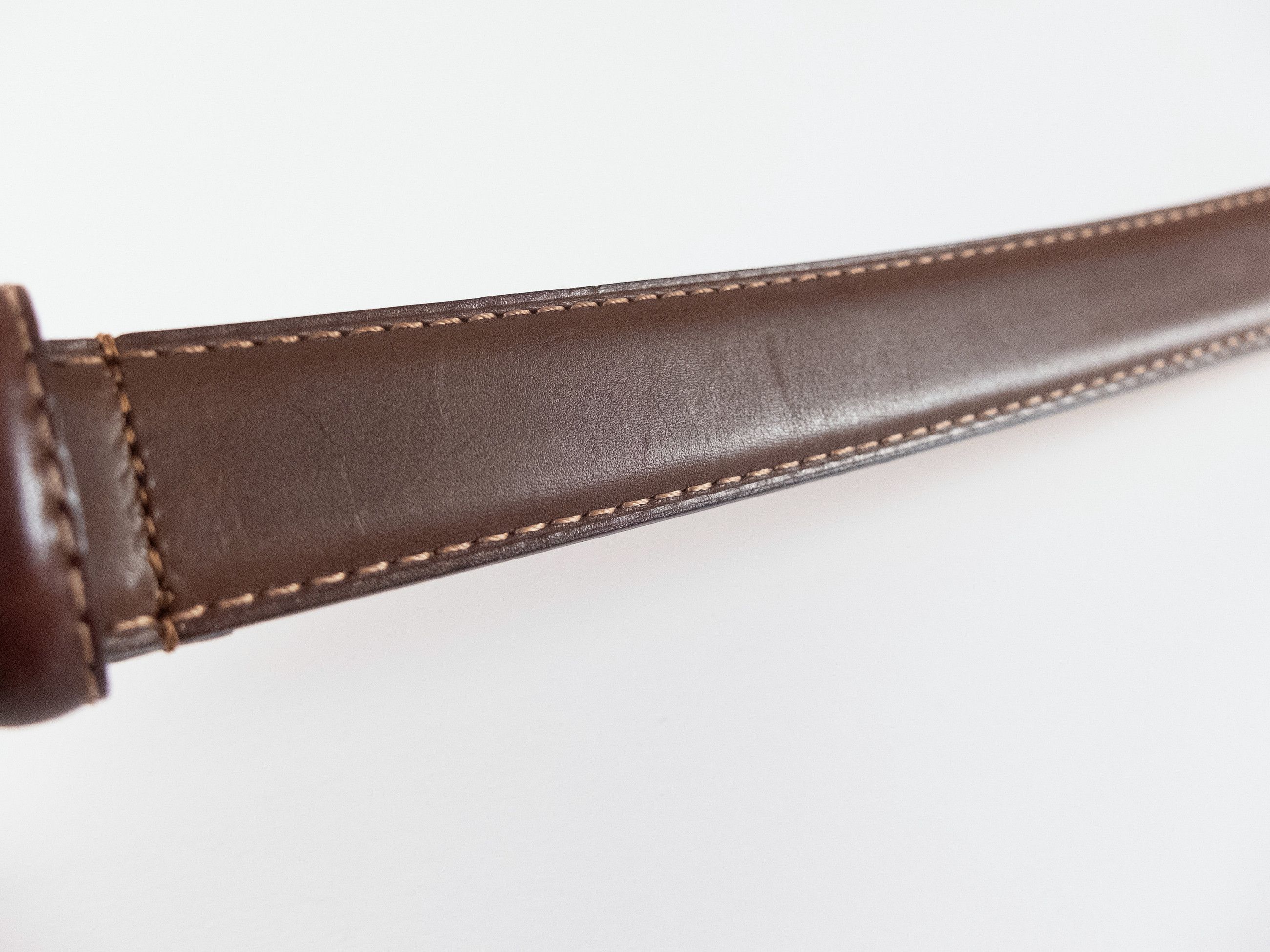 Berluti BERLUTI brown contrast stitch classic leather belt 80 Size 32 - 7 Thumbnail