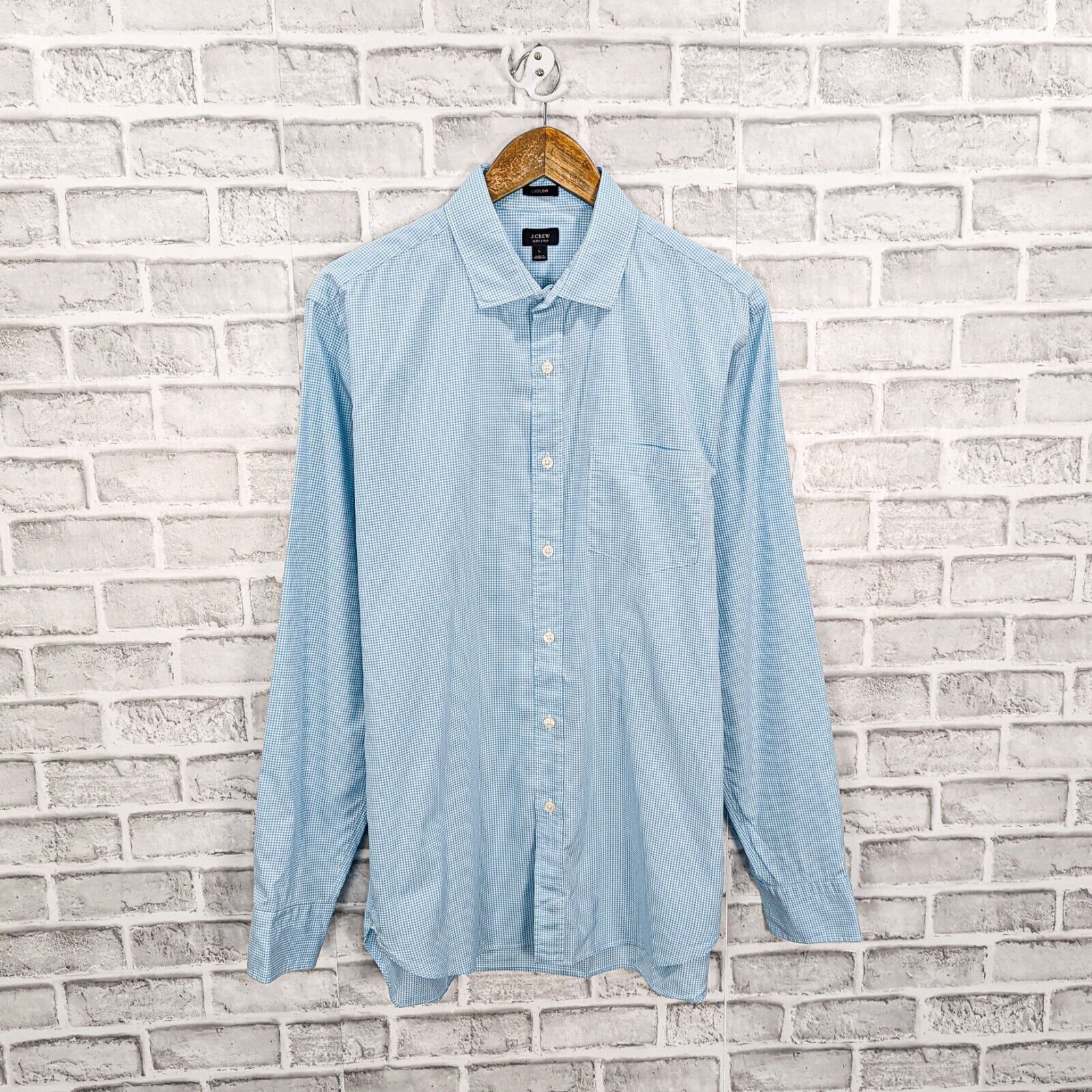 J.Crew J.Crew Ludlow Men's Button up Shirt in Light blue mini check Size US L / EU 52-54 / 3 - 1 Thumbnail