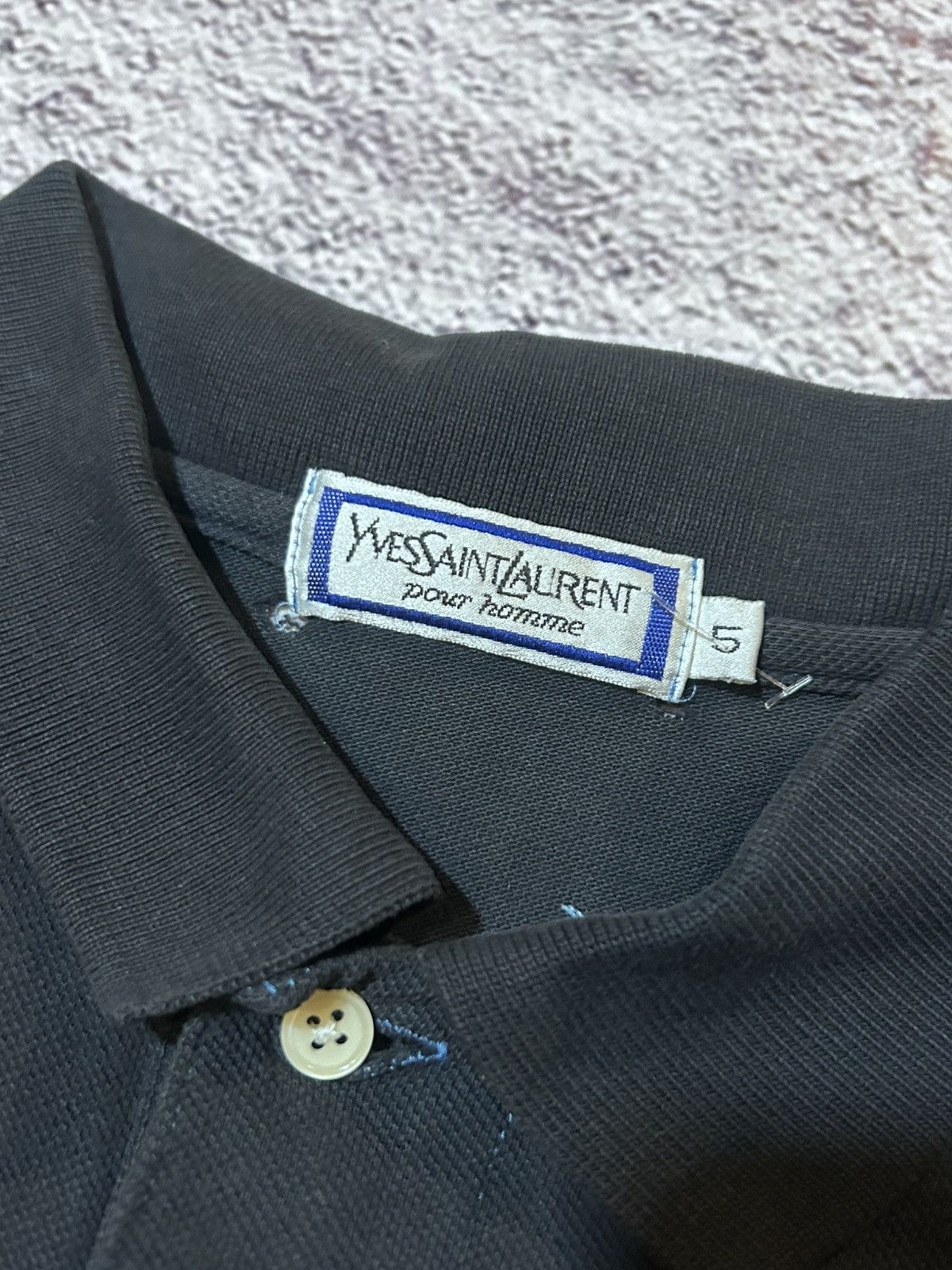 Yves Saint Laurent Yves Saint Laurent Pour Homme Polo Shirt Black Oldmoney Size US XL / EU 56 / 4 - 5 Thumbnail