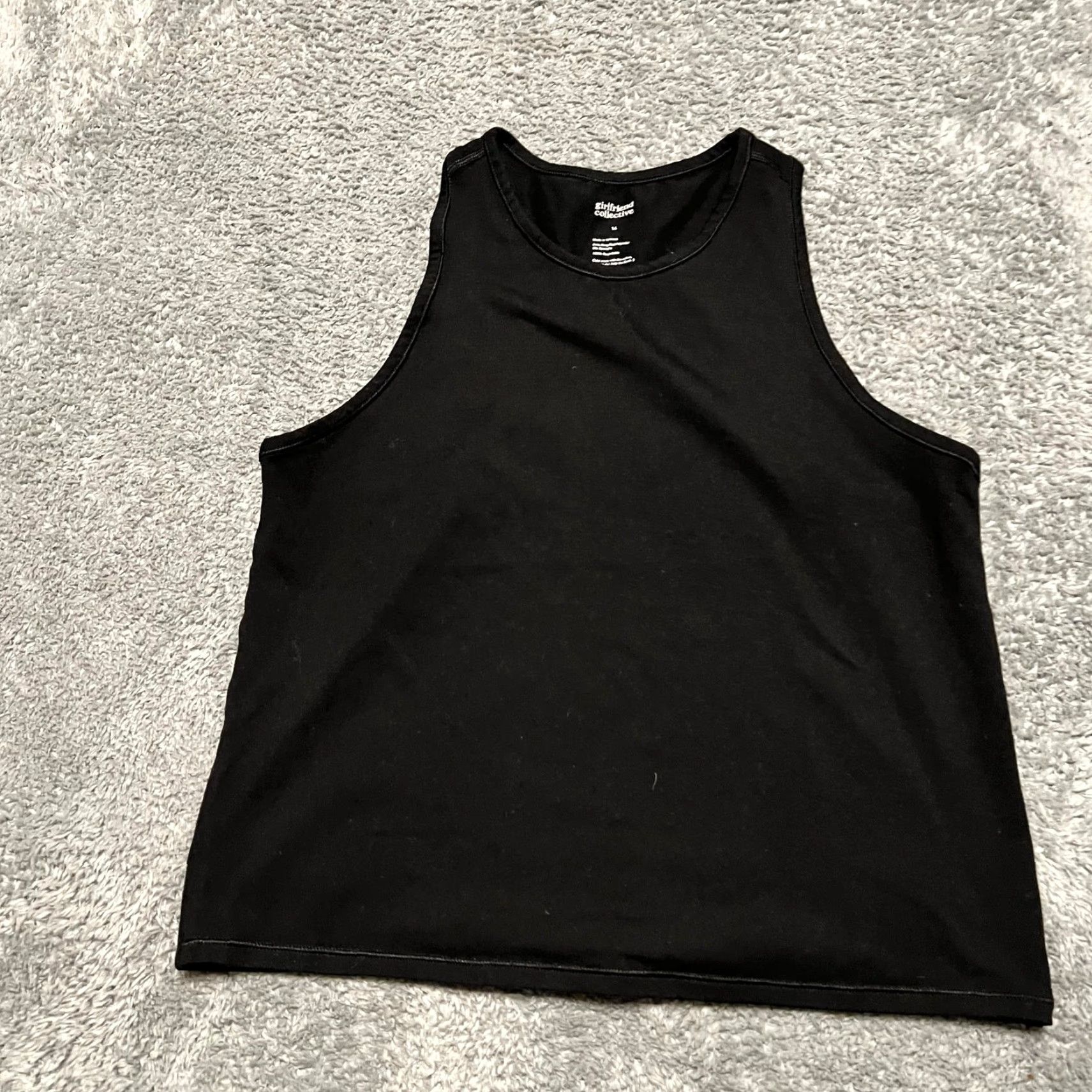 Girlfriend Collective Girlfriend Collective Tank Top Womens Medium Black Cropped Stretch Boxy Size M / US 6-8 / IT 42-44 - 2 Thumbnail