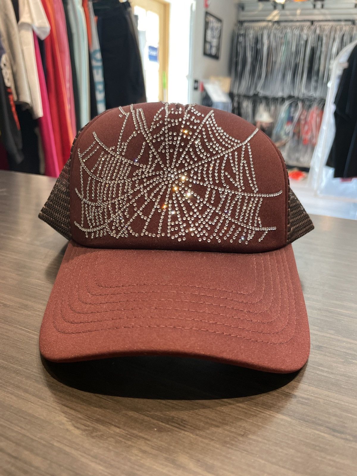 Sp5der Spider Rhinestone Trucker Hat Size ONE SIZE - 1 Thumbnail