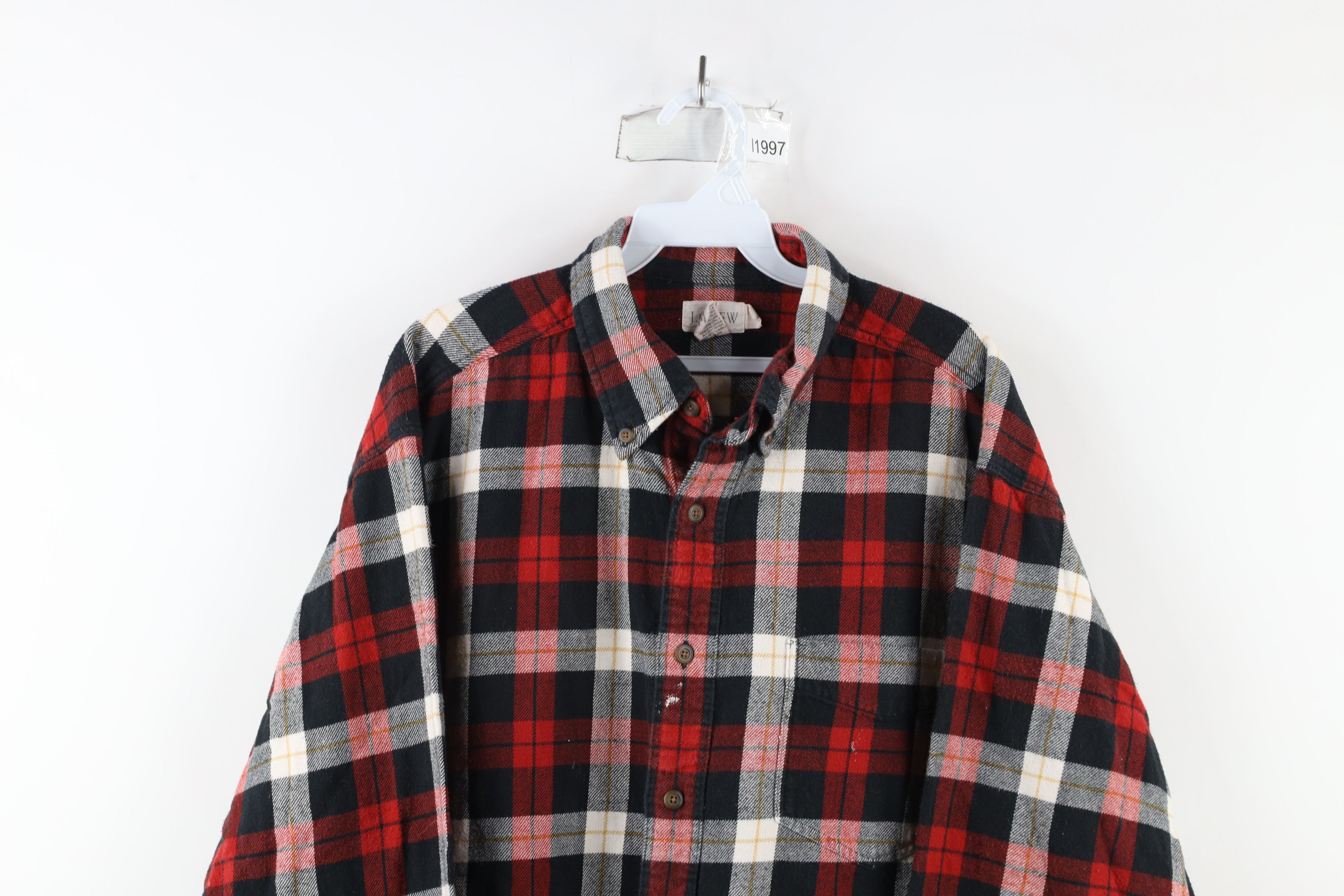 J.Crew × Vintage Vintage 90s J Crew Flannel Collared Button Down Shirt Plaid Size US L / EU 52-54 / 3 - 2 Thumbnail