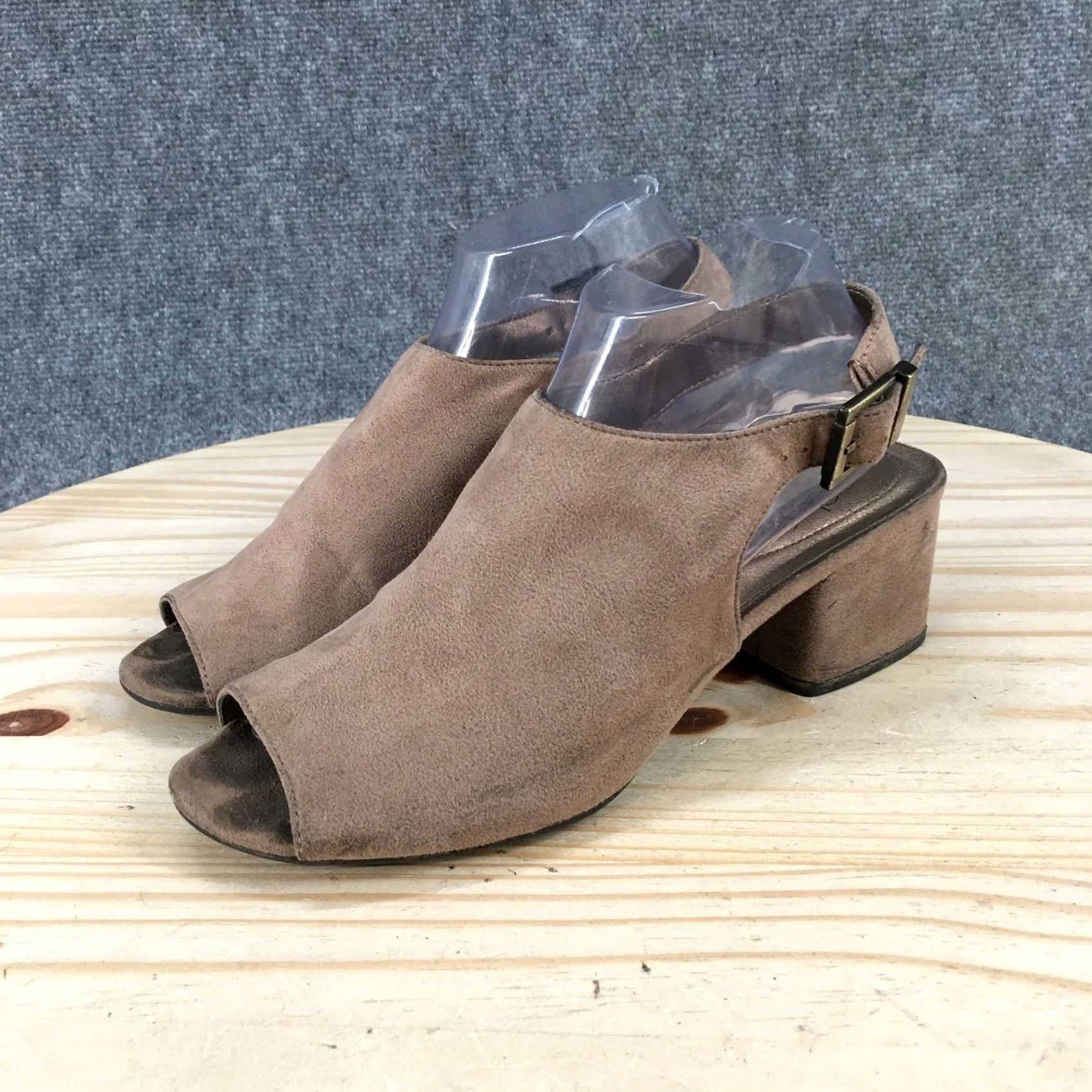 Vintage LifeStride Sandals Womens 8.5 M Relay Open Toe Slingback Brown Fabric Size US 9 / IT 39 - 3 Thumbnail