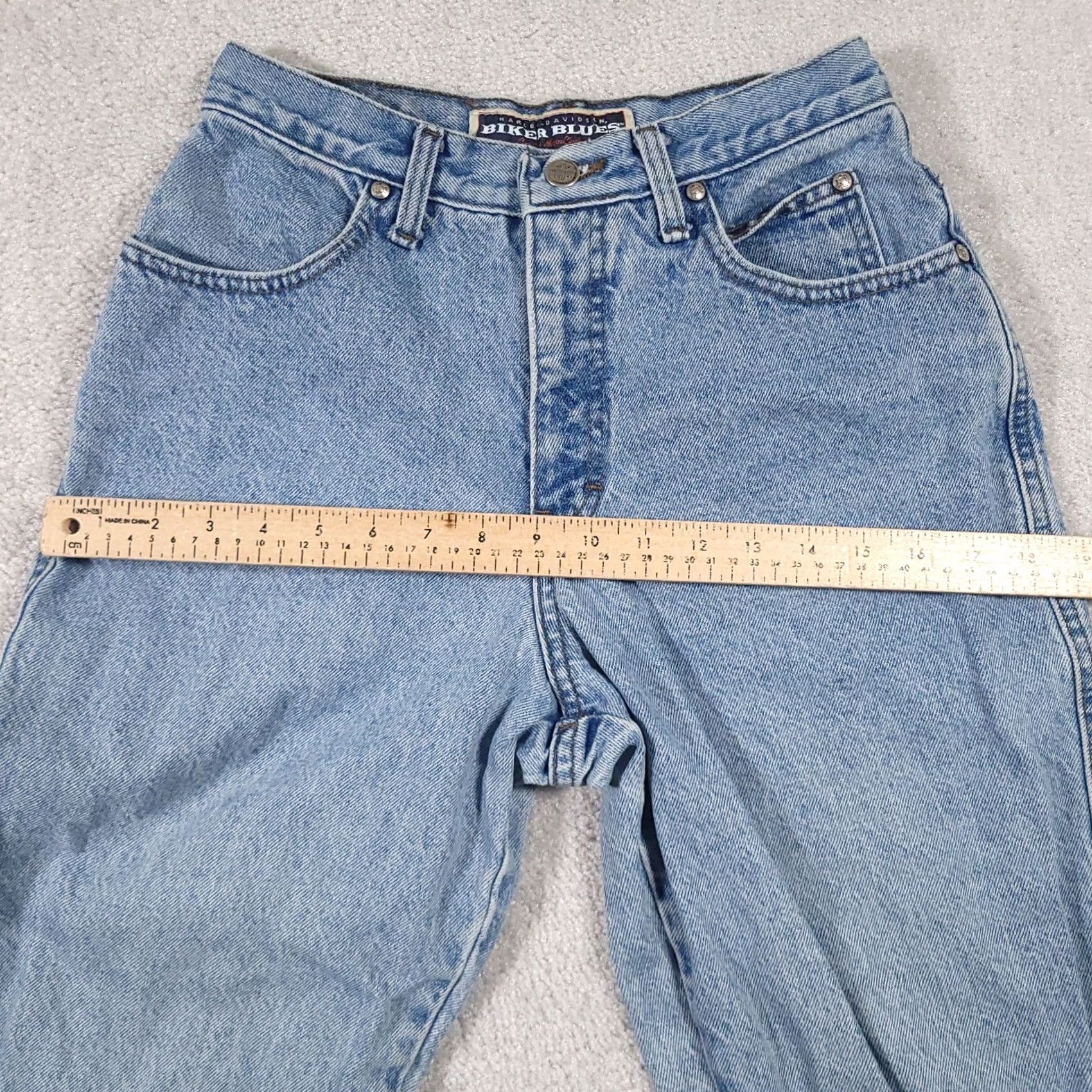Harley Davidson VINTAGE Harley-Davidson Jeans Women's 6 High Rise Denim Straight Leg 5-Pocket Made In USA Blue Cotton 100% Mens? Size 28" / US 6 / IT 42 - 7 Thumbnail