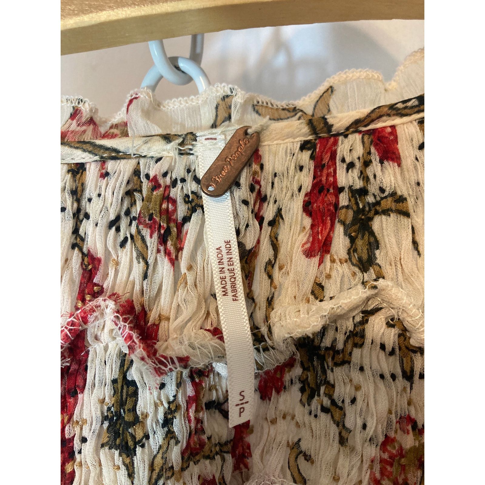 Free People Free People Keeping Up with Kara Ivory Floral Tunic Top Size S / US 4 / IT 40 - 7 Thumbnail