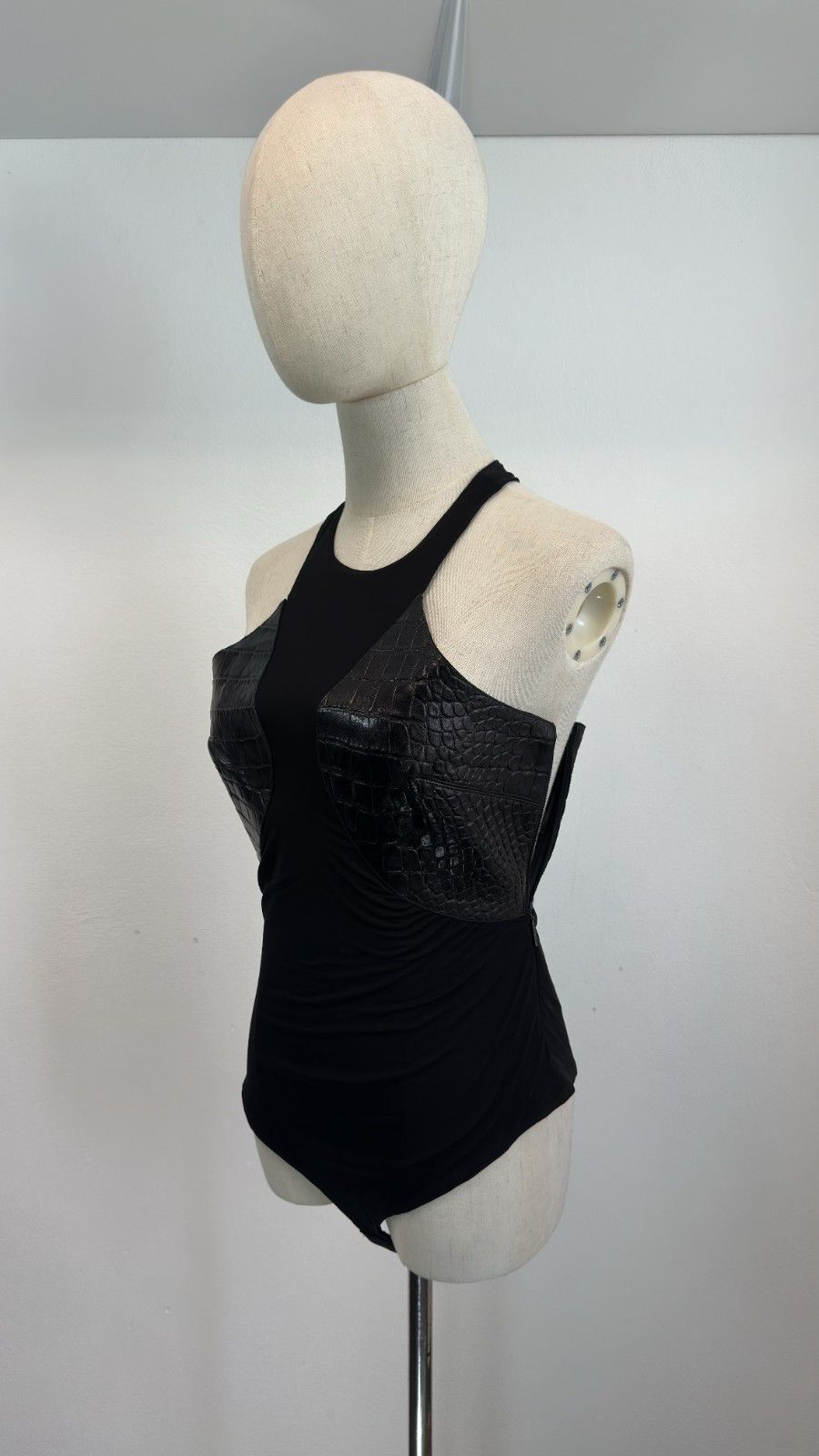 Roberto Cavalli Roberto Cavalli Women Leather Mesh Sleeveless Bodice Top Size XS / US 0-2 / IT 36-38 - 2 Thumbnail