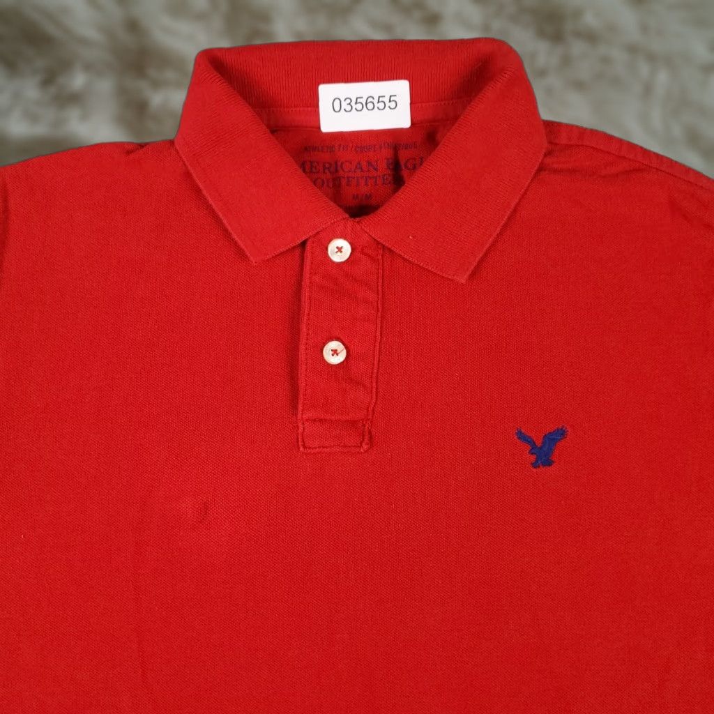 American Eagle Outfitters American Eagle Polo Shirt Mens Medium Red Casual Short Sleeve Activewear Size US M / EU 48-50 / 2 - 1 Thumbnail