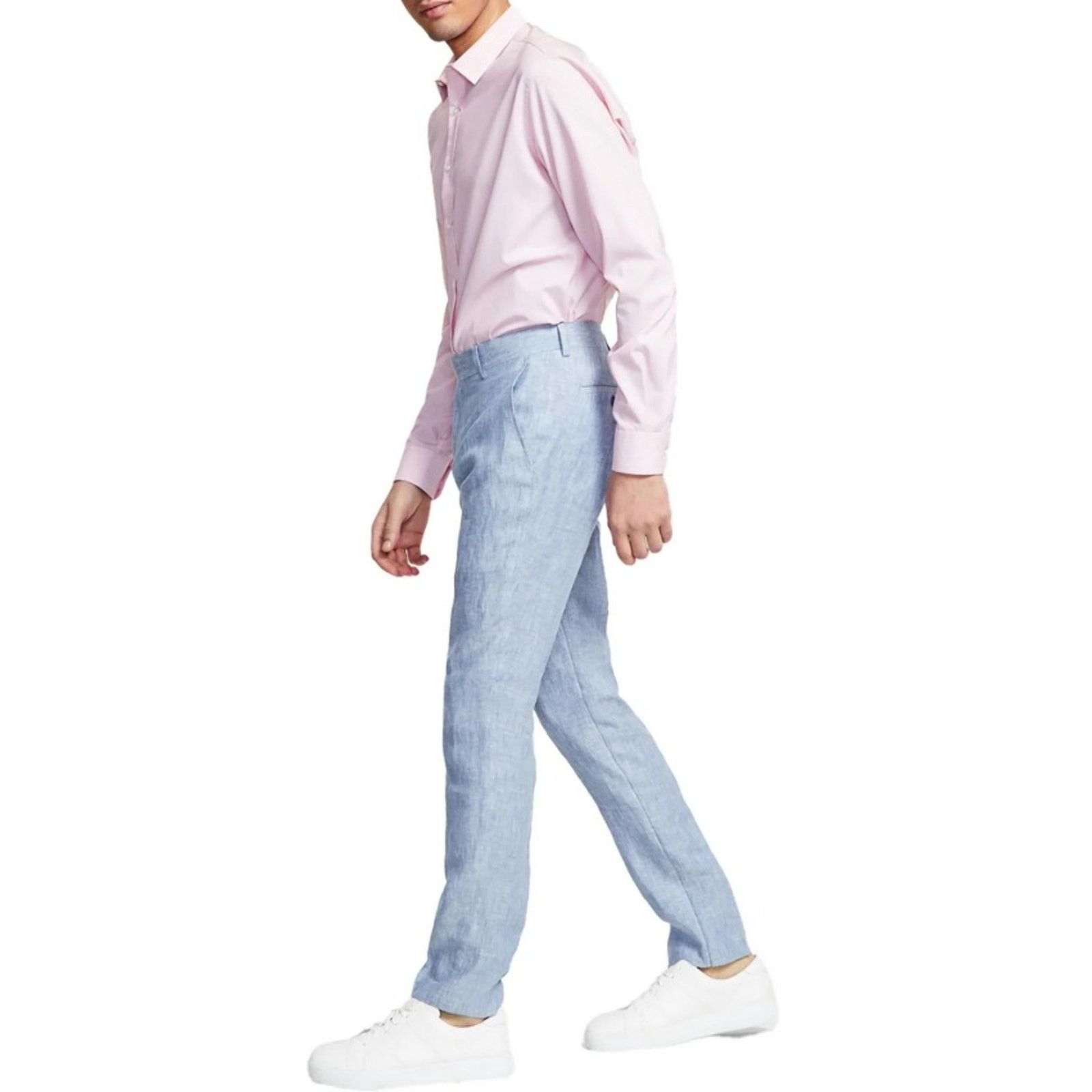 Bar III Bar III Men's Blue Linen Slim-Fit Suit Pants Size W29 L30 Size US 29 - 4 Thumbnail