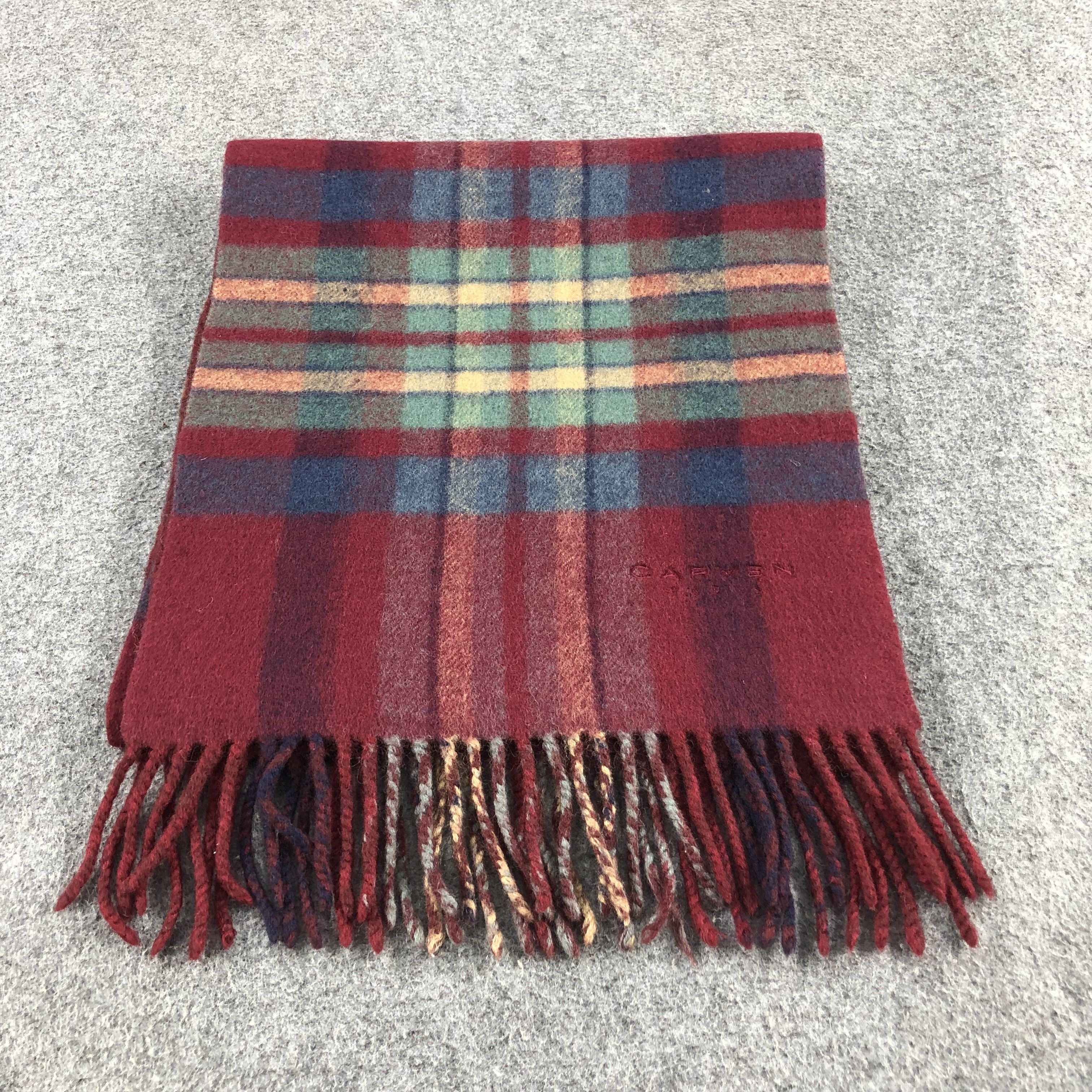 Carven Carven Tartan Wool Scarf Muffler V974 Size ONE SIZE - 2 Thumbnail