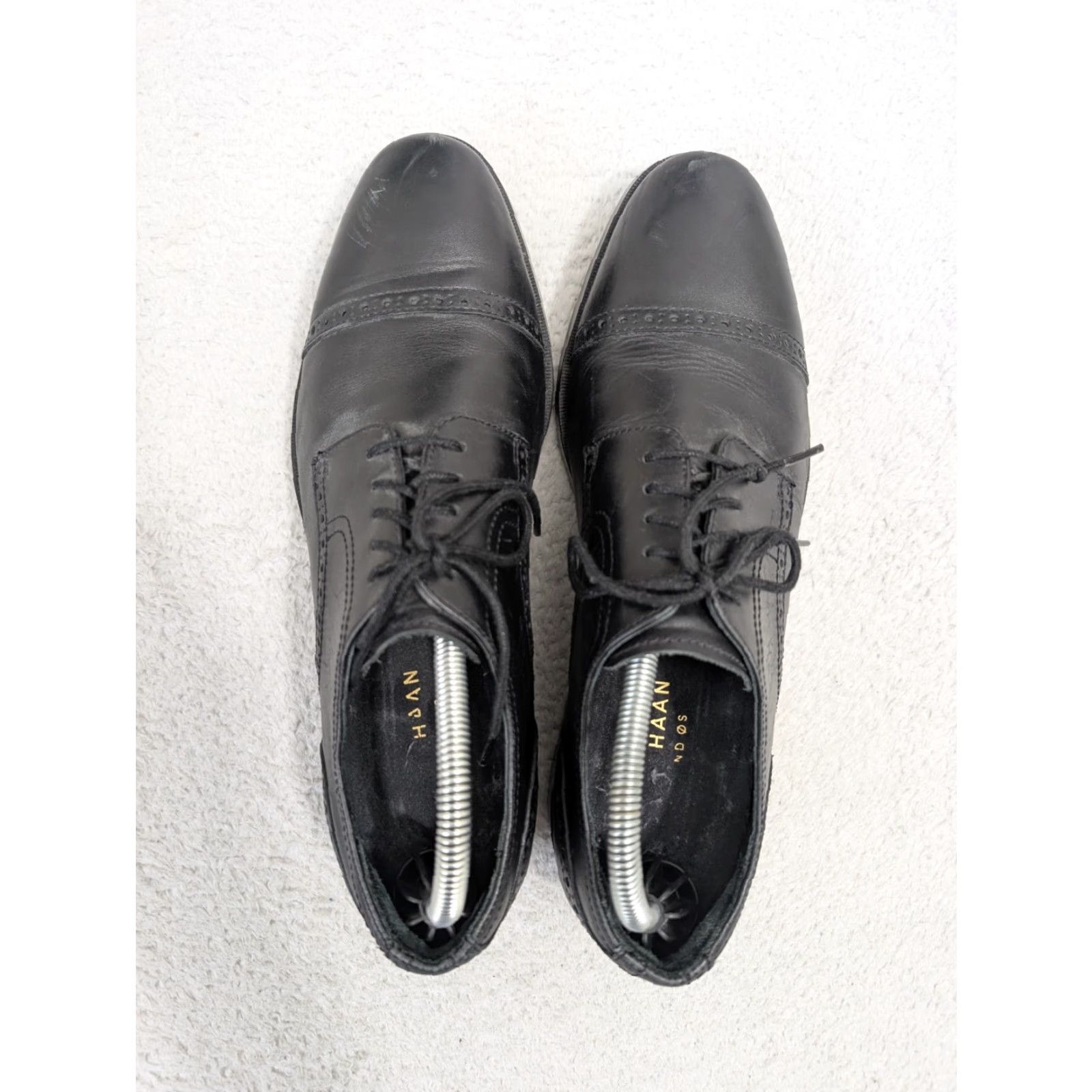 Cole Haan Cole Haan Jefferson Grandos Cap Toe Oxfords Mens Black Leather Size 9 M Knit? Size ONE SIZE - 5 Thumbnail