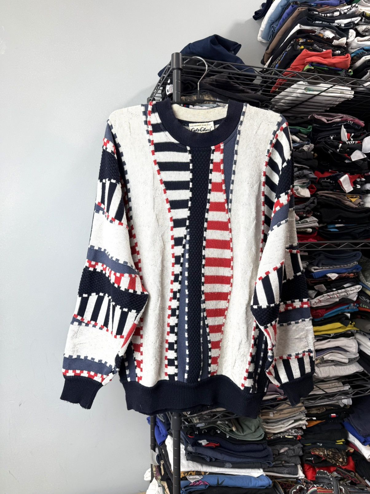 Coogi Rare Vintage Carlo Colucci American Flag Coogi Style Sweater Size US L / EU 52-54 / 3 - 1 Thumbnail