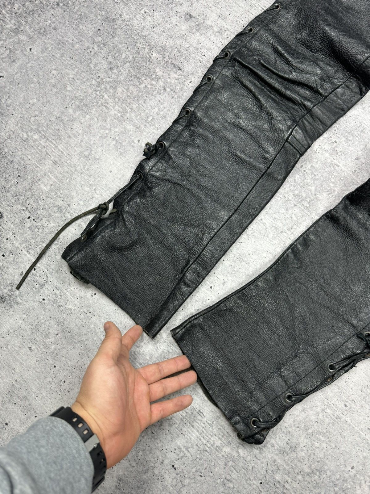 Genuine Leather × Vintage Vintage 90’s Y2K Style Casual Cowboy Genuine Leather Pants Size US 28 / EU 44 - 9 Thumbnail