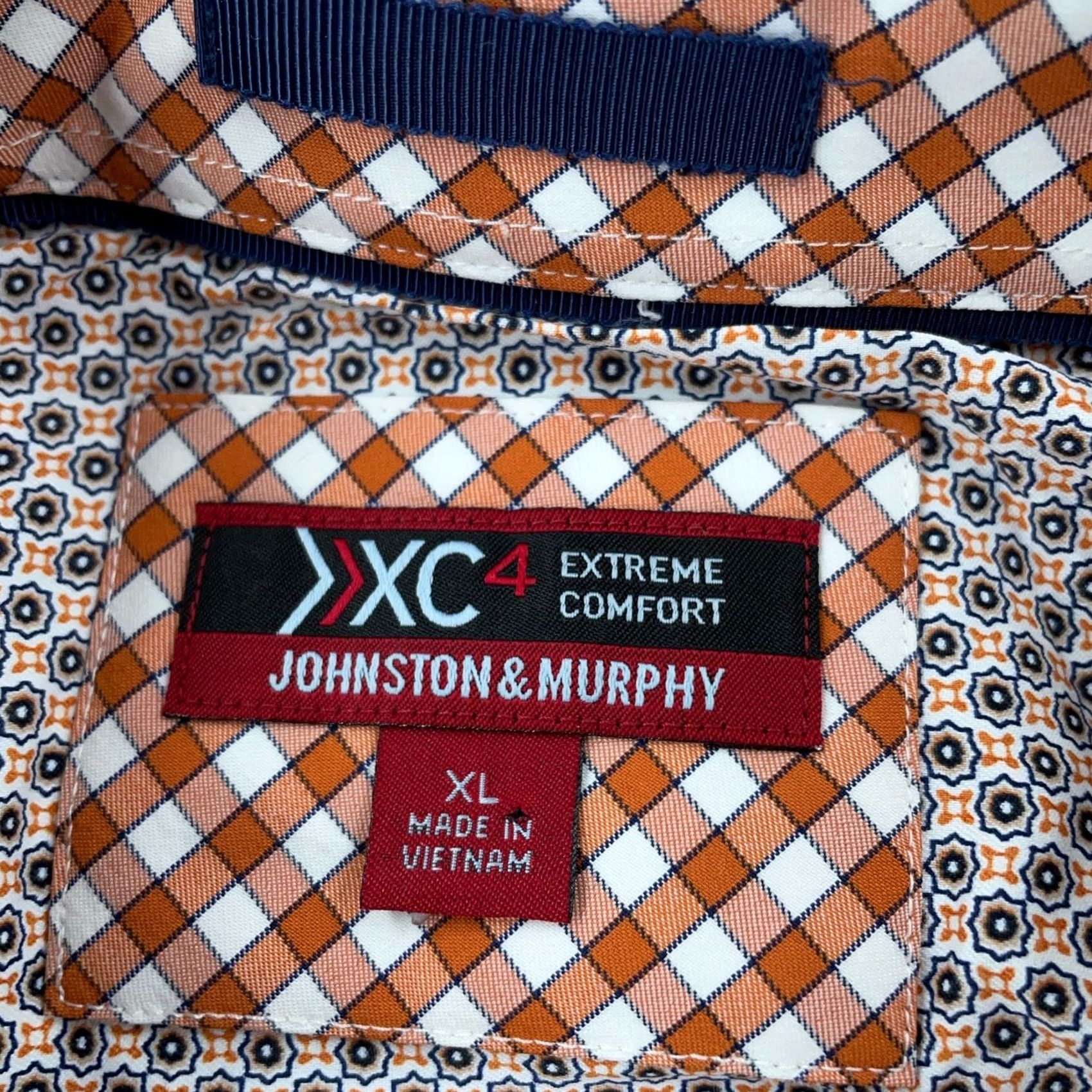 Johnston & Murphy Johnston & Murphy Shirt Mens XL Multi Geo Print XC4 Button-Down Easy Care Breathable Pockets Casual Geometric Size US XL / EU 56 / 4 - 3 Thumbnail