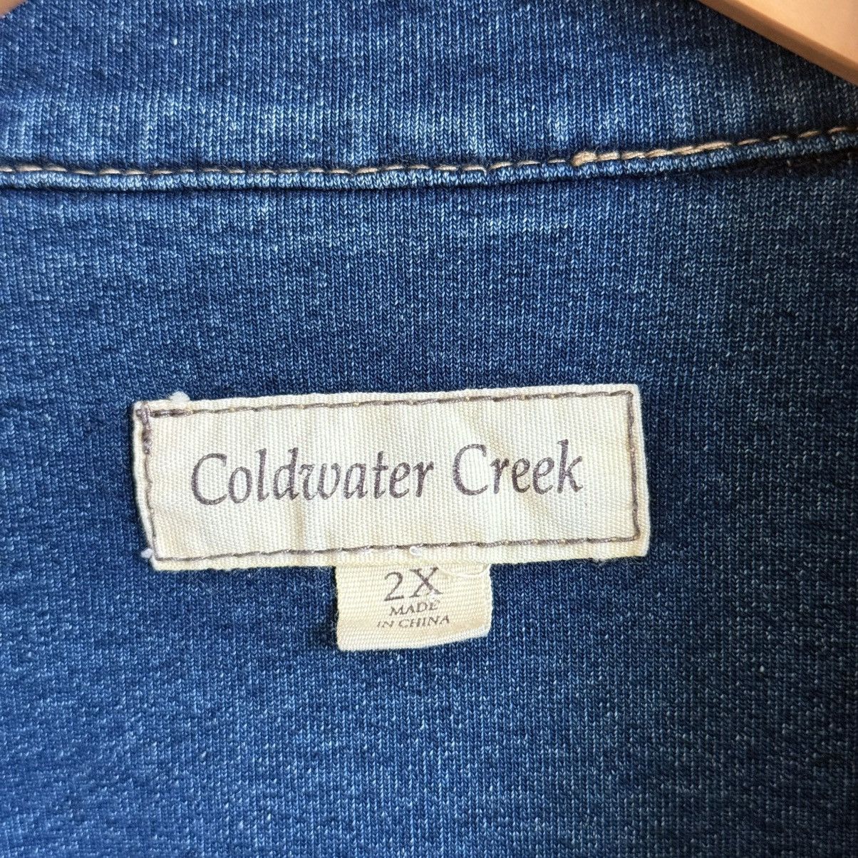 Vintage Coldwater Creek Denim Shirt Blue Stretch Button Up Pockets Size XXL / US 16-18 / IT 52-54 - 4 Thumbnail