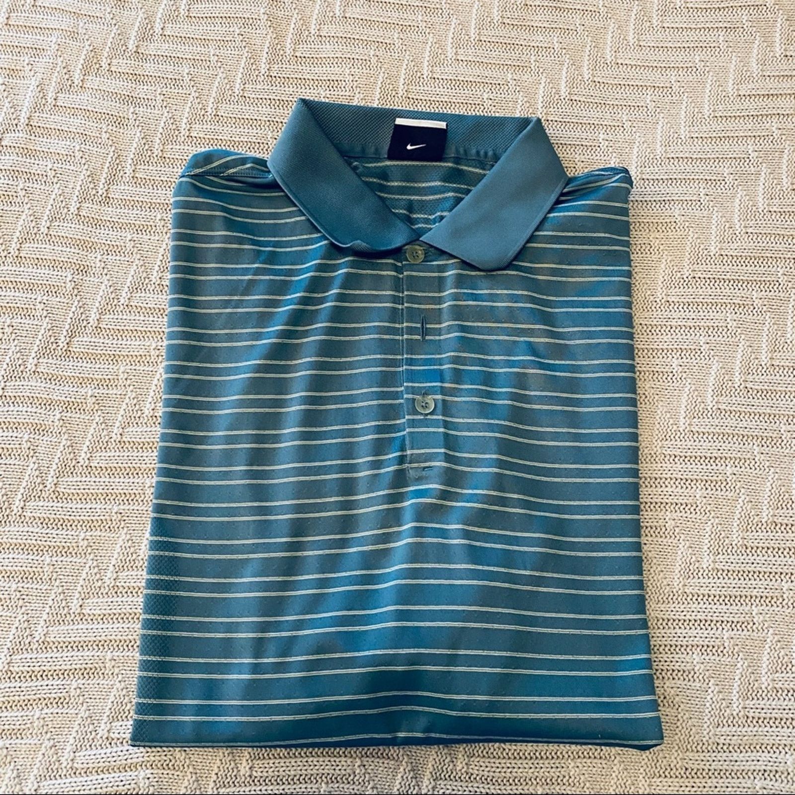 Nike Nike Golf teal striped short sleeve polo Size US XL / EU 56 / 4 - 1 Thumbnail