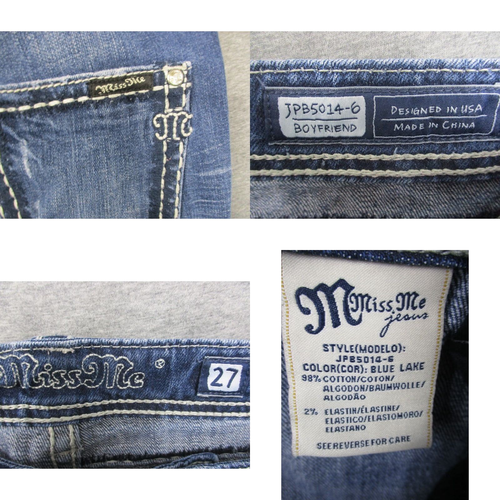 Miss Me Miss Me Jeans Woman 27 Boyfriend Capri Rhinestone Denim Blue 27 Miss Me Womens Jeans 27 Boyfriend Rhinestone Capri JPB5014-6 Size 27" / US 4 / IT 40 - 8 Thumbnail