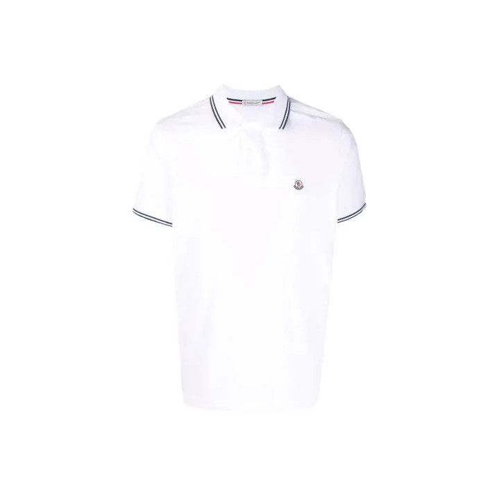 Moncler Moncler FW21 Slim Fit Logo Stripe Cotton Polo Shirt Size US M / EU 48-50 / 2 - 1 Thumbnail