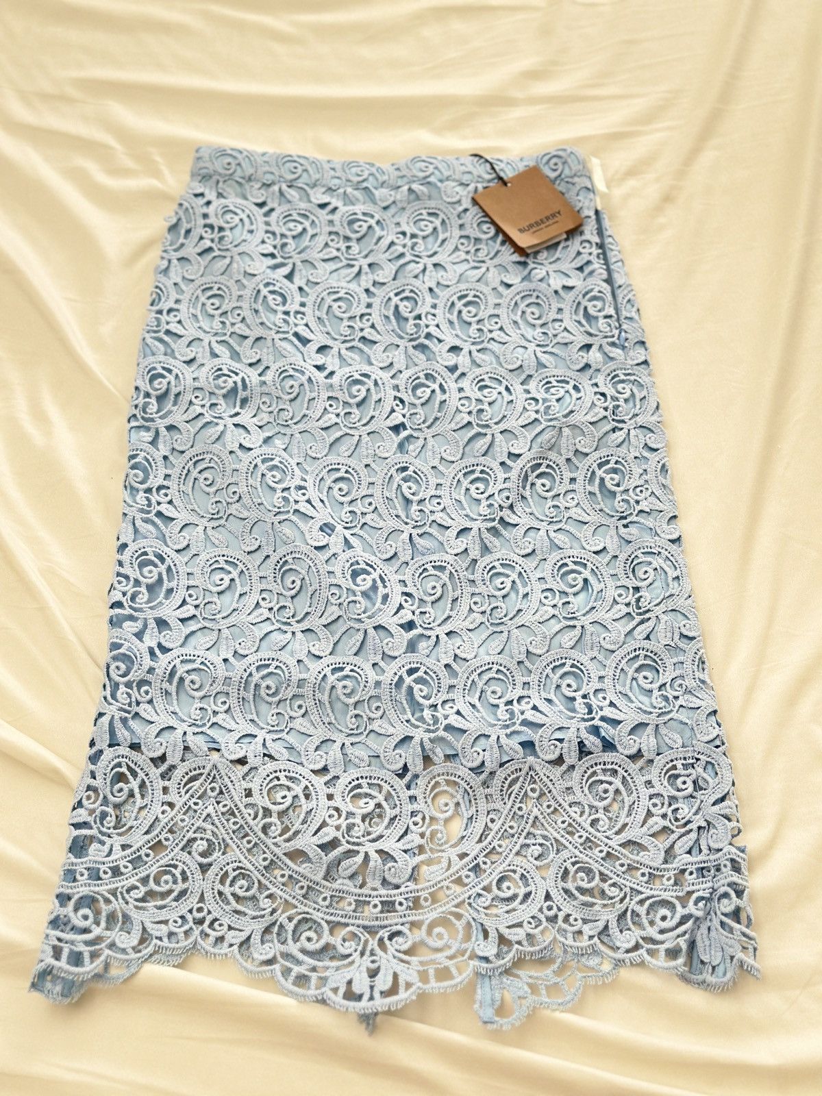 Burberry NWT Burberry High waist lace embroidered mid skirt /UK4 Size 25" / US 0 / IT 36 - 2 Thumbnail