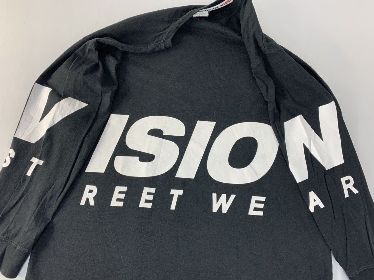 Vintage Vision Streetwear Big Logo Spell Out Side Tape Printed Tee Size US XL / EU 56 / 4 - 4 Thumbnail