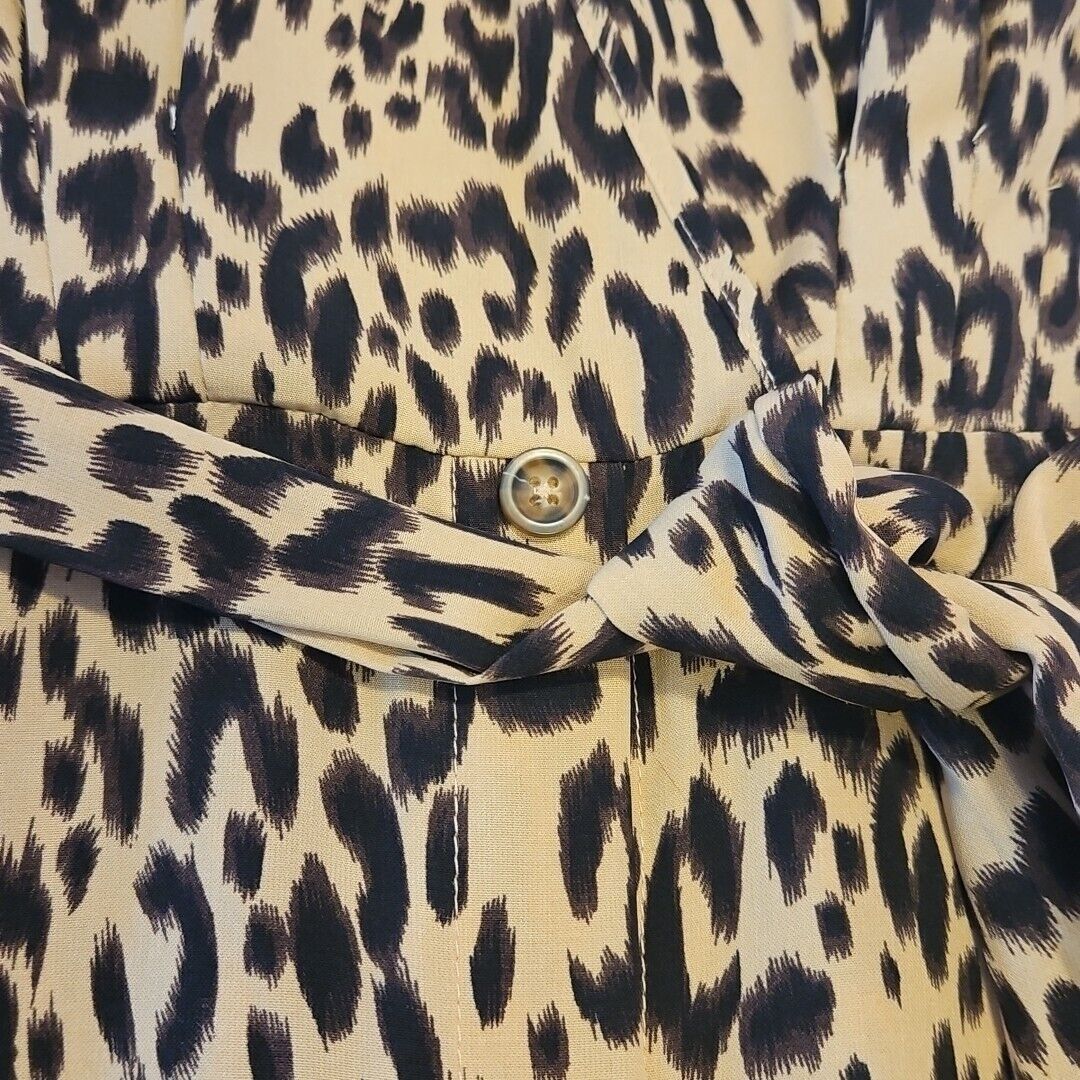 Ganni Ganni Midi Dress Womens 36 Cotton Leopard Print Ruffle Sleev Size XS / US 0-2 / IT 36-38 - 5 Thumbnail