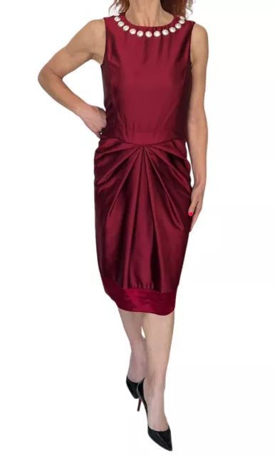 Moschino Love Moschino Red Satin Bodycon Dress UK10 US6 Size M / US 6-8 / IT 42-44 - 1 Thumbnail