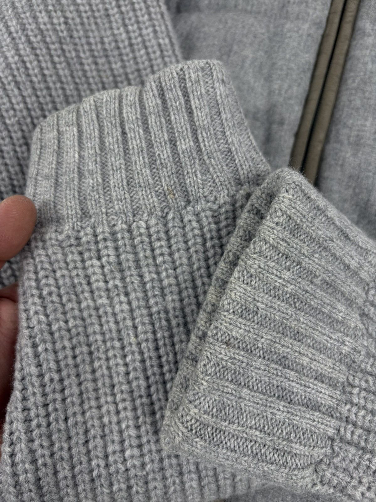 Gran Sasso Rare Sartorial Gran Sasso Knit Wool-Cashmere Down Jacket Full-Zip Cardigan Bomber Size US XL / EU 56 / 4 - 19 Thumbnail