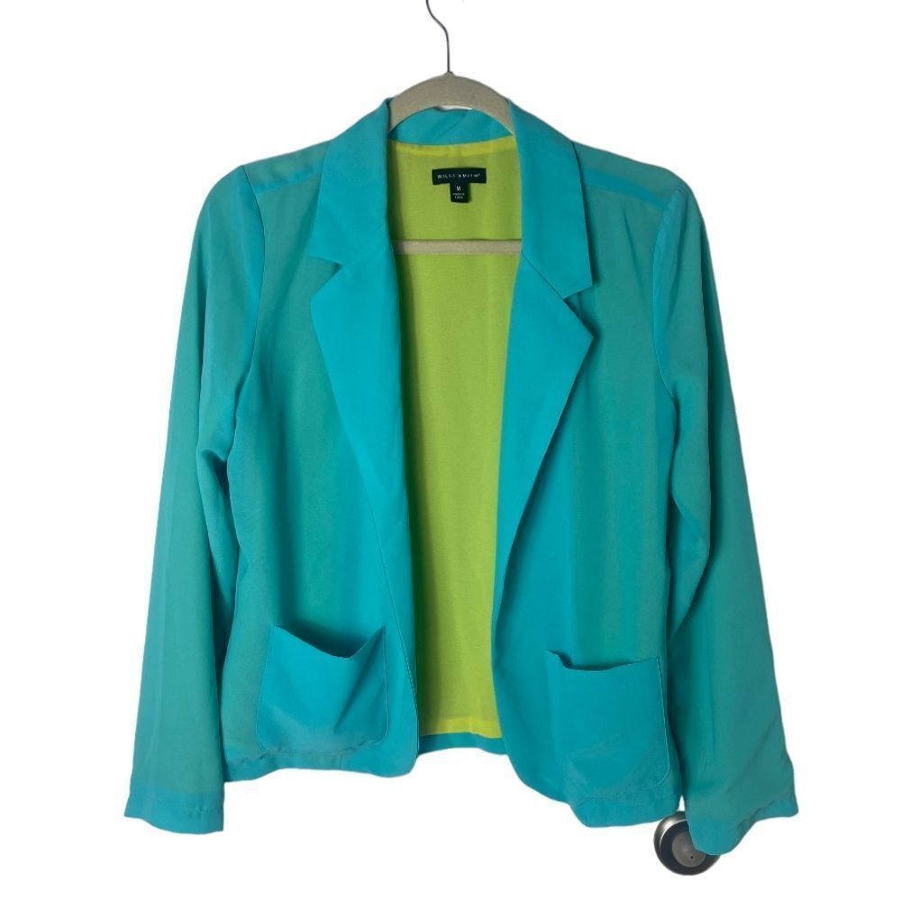 Other Willi Smith Blazer. Gorgeous Aqua Blazer with Lime Green. Me Size M / US 6-8 / IT 42-44 - 1 Thumbnail